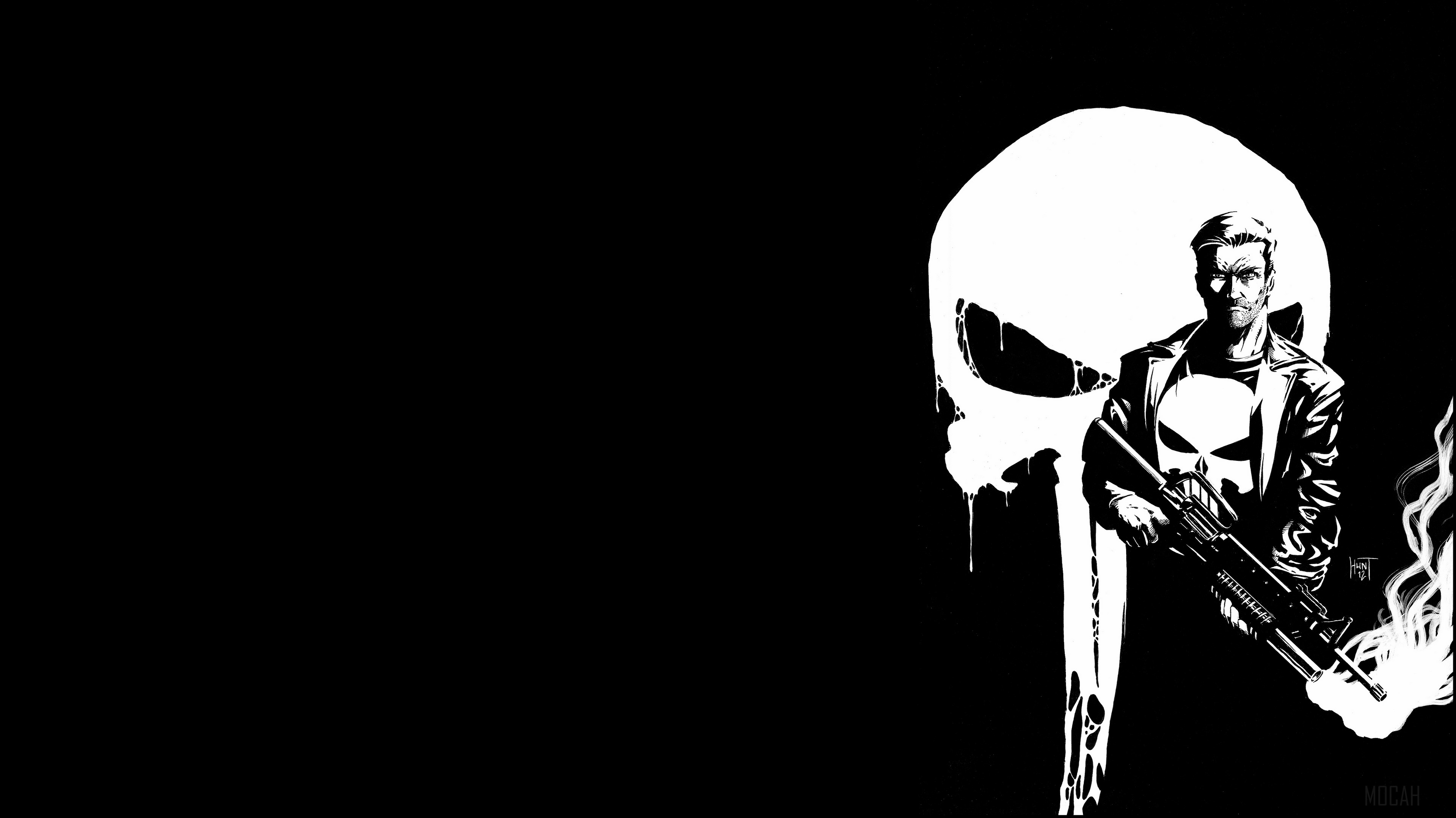 The Punisher with Skull Background HD Wallpaper