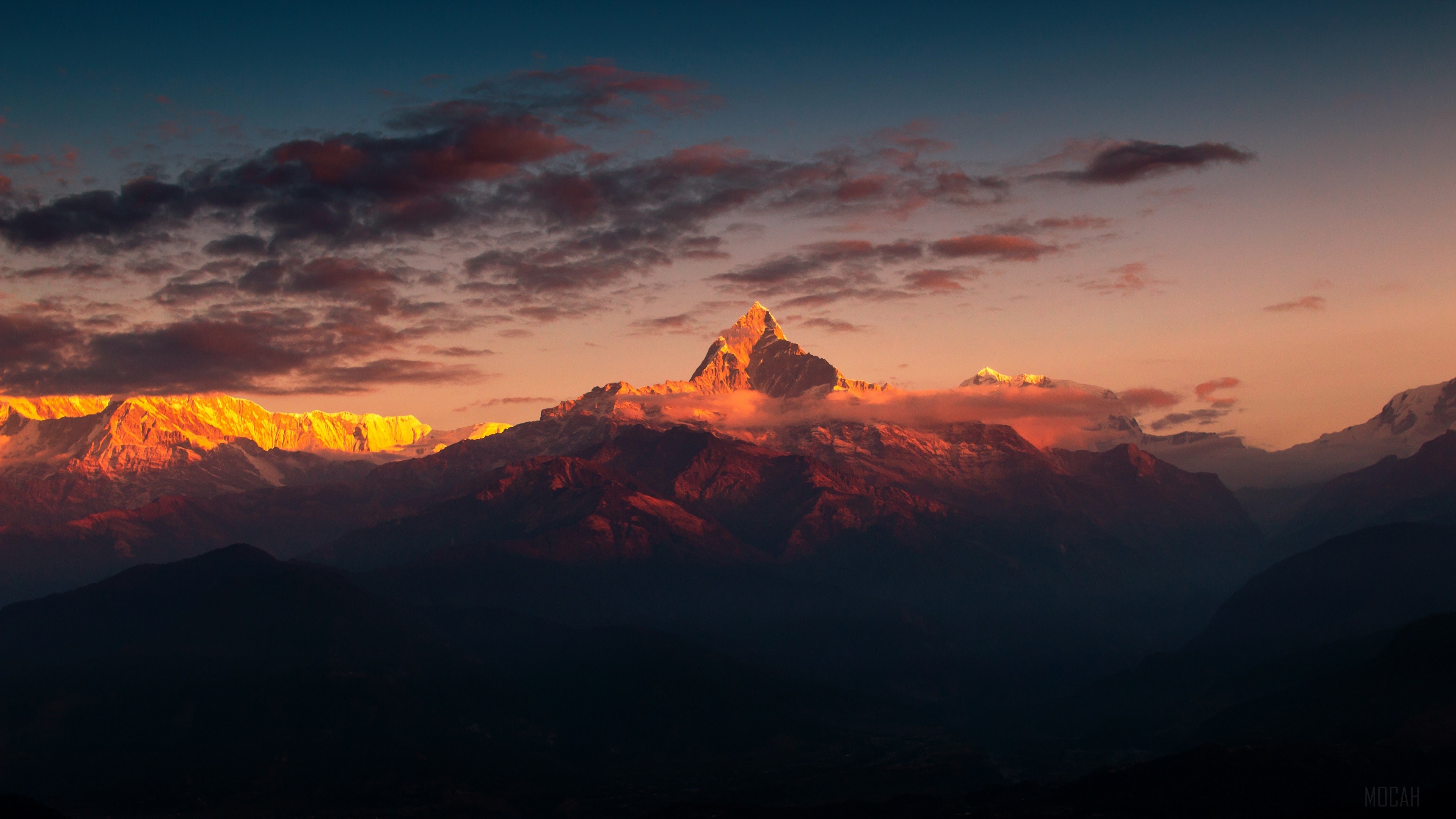 Mountain Landscape at Sunset 4K HD Wallpaper