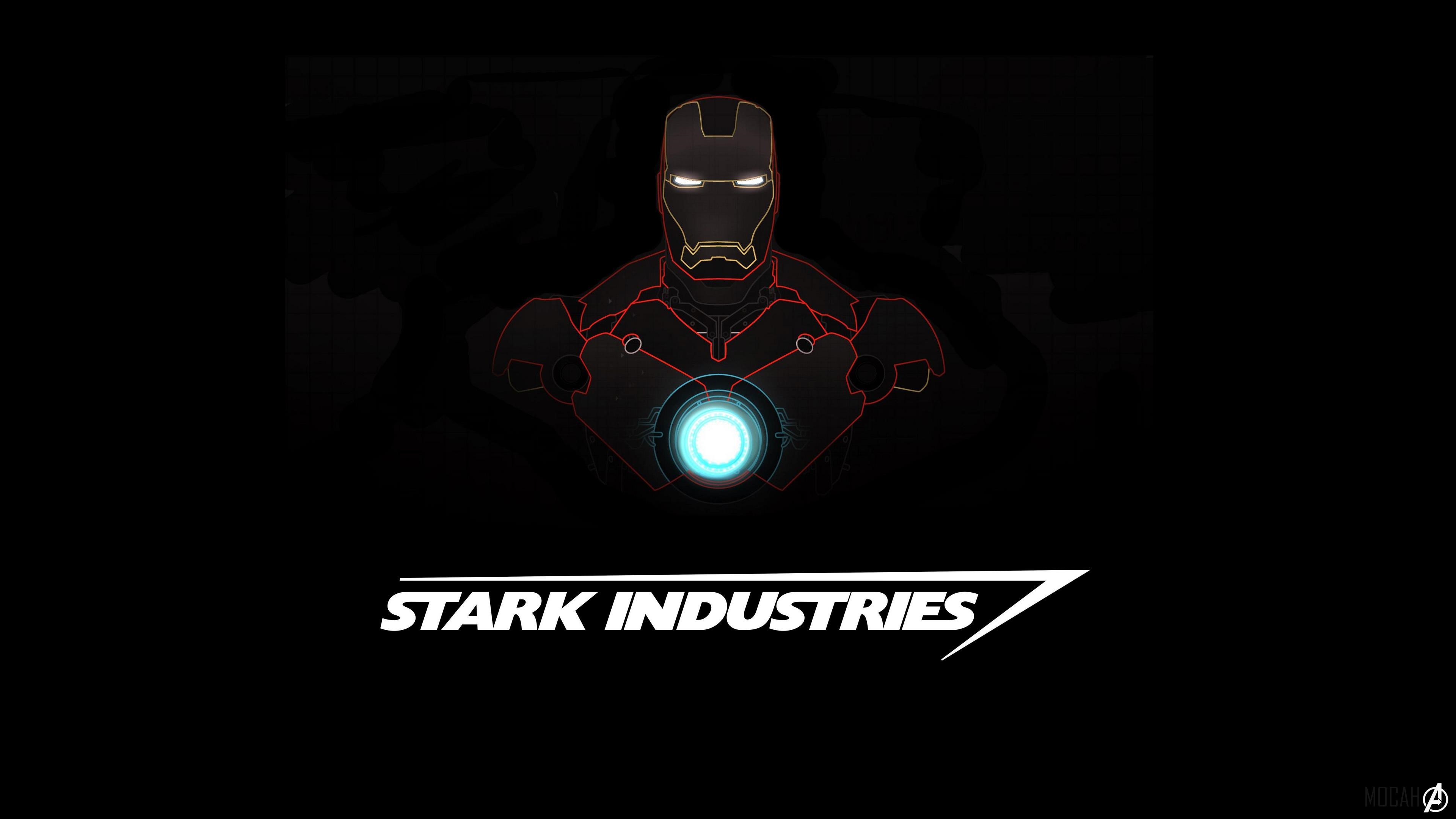 Iron Man Mark VII with Stark Industries Logo HD Wallpaper