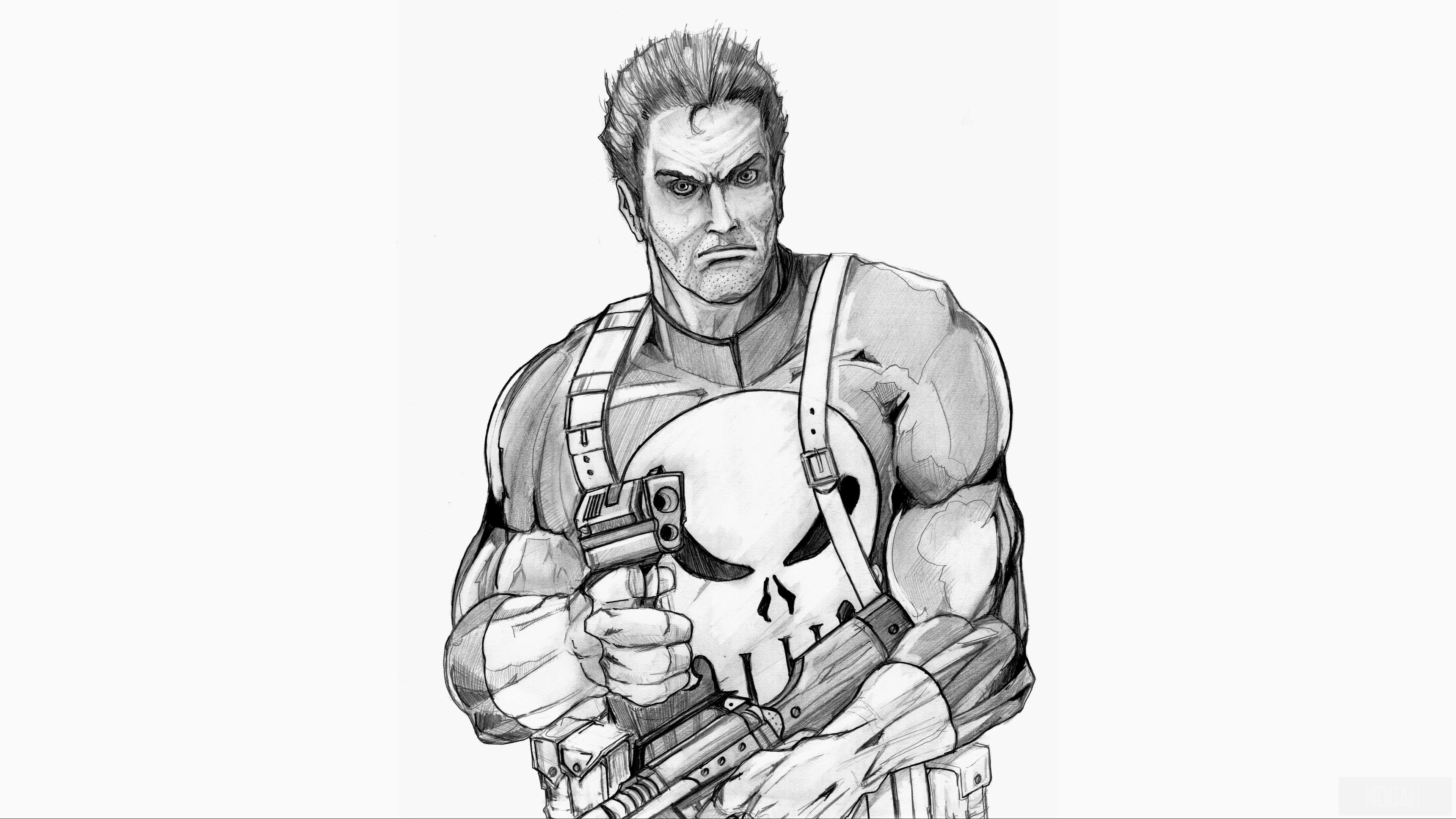 The Punisher with guns HD Wallpaper