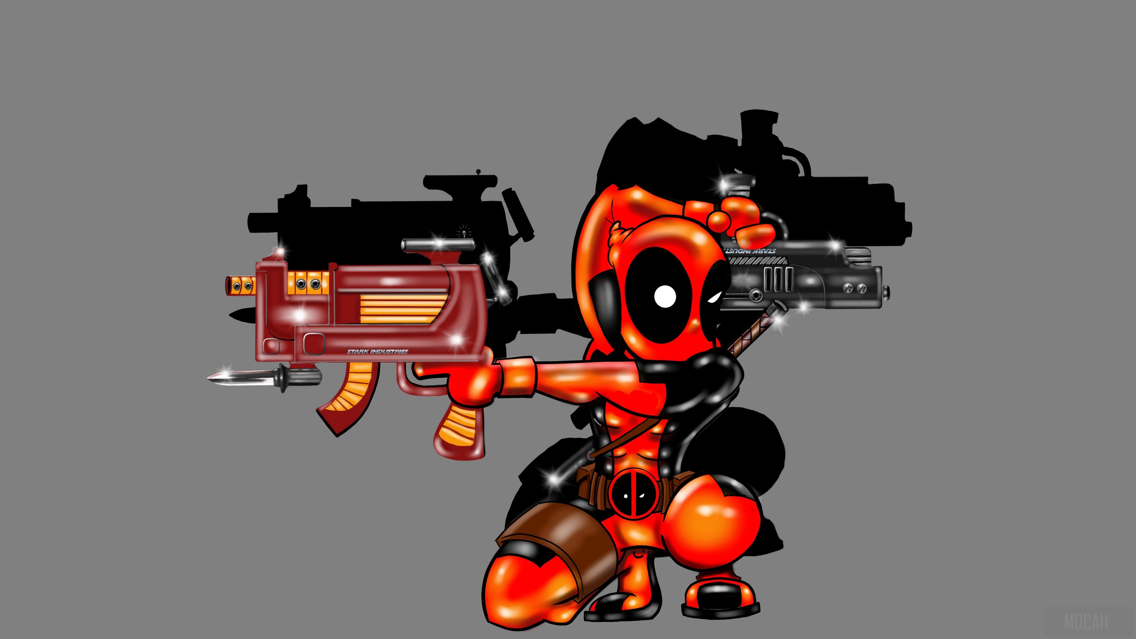 Deadpool with guns HD Wallpaper
