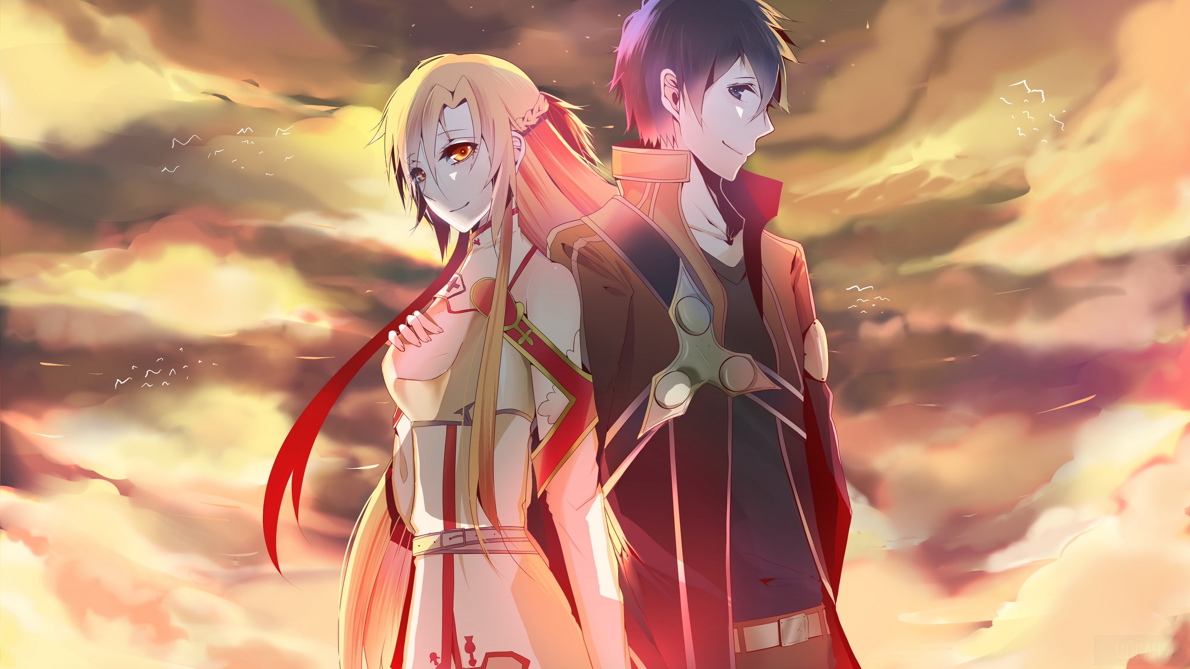 Asuna Yuuki and Kirito from Sword Art Online 4K HD Wallpaper