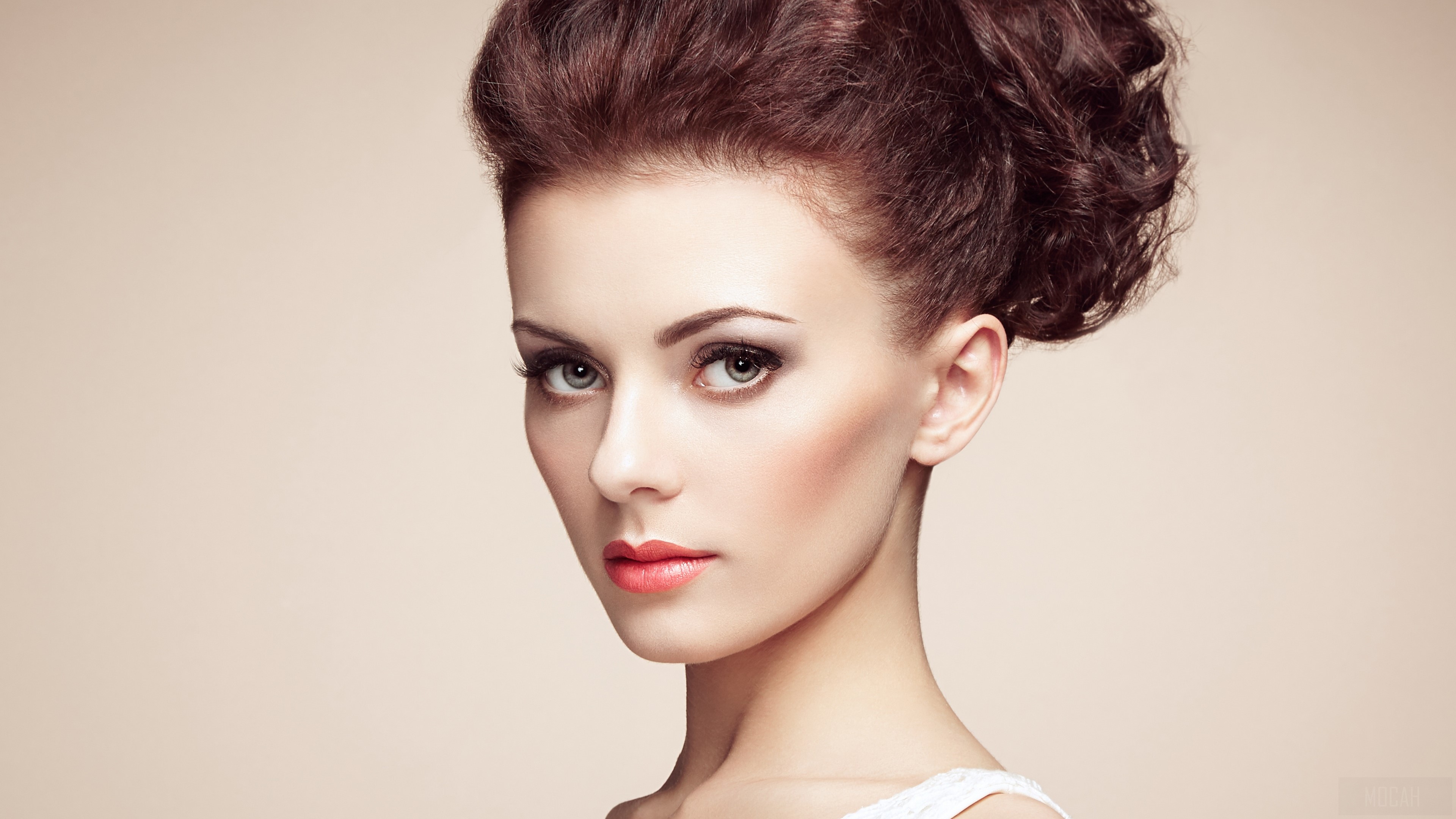 Elegant Woman with Artistic Hair-Dress Portrait 4K HD Wallpaper