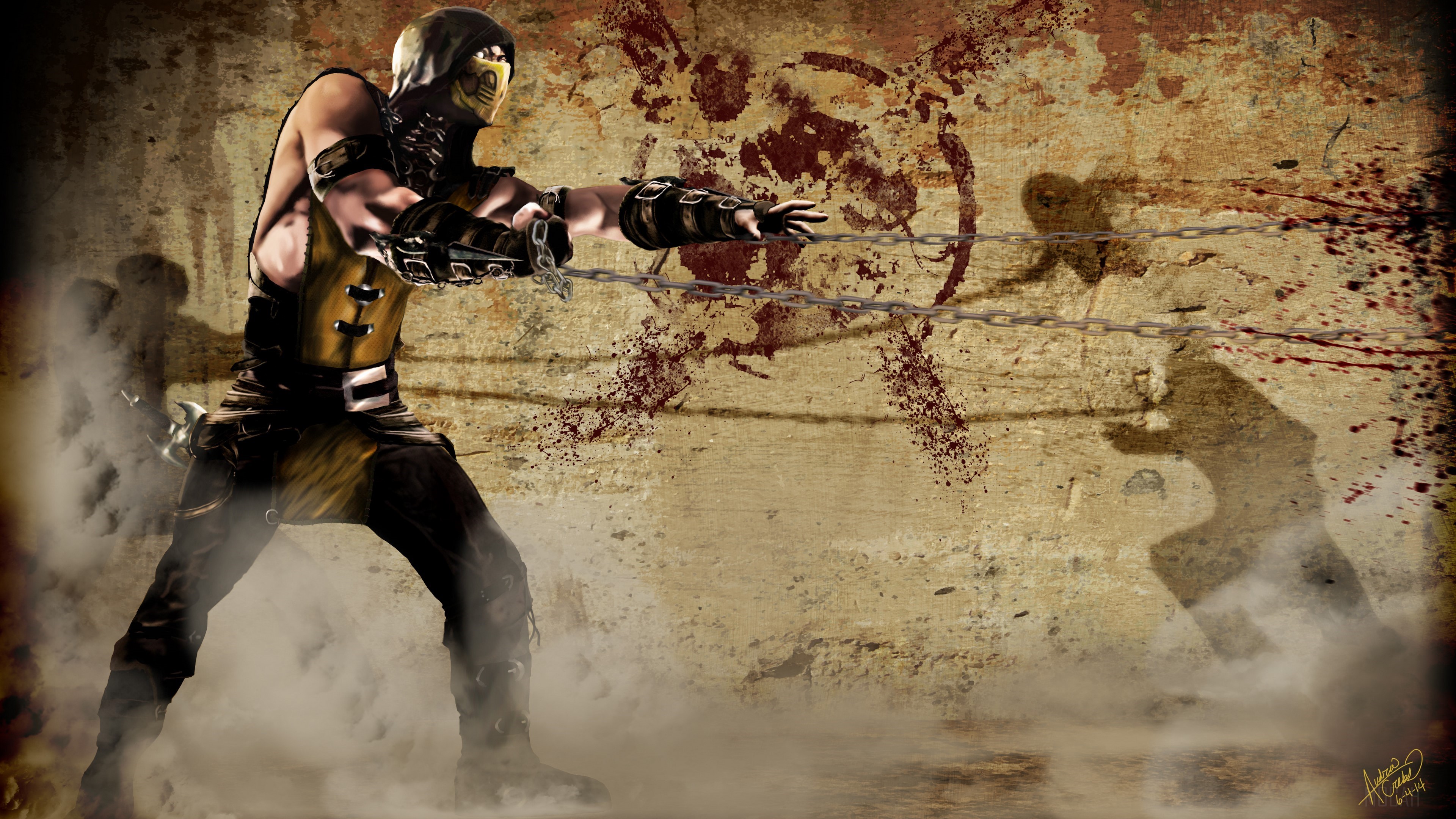 Scorpion from Mortal Kombat 4K HD Wallpaper