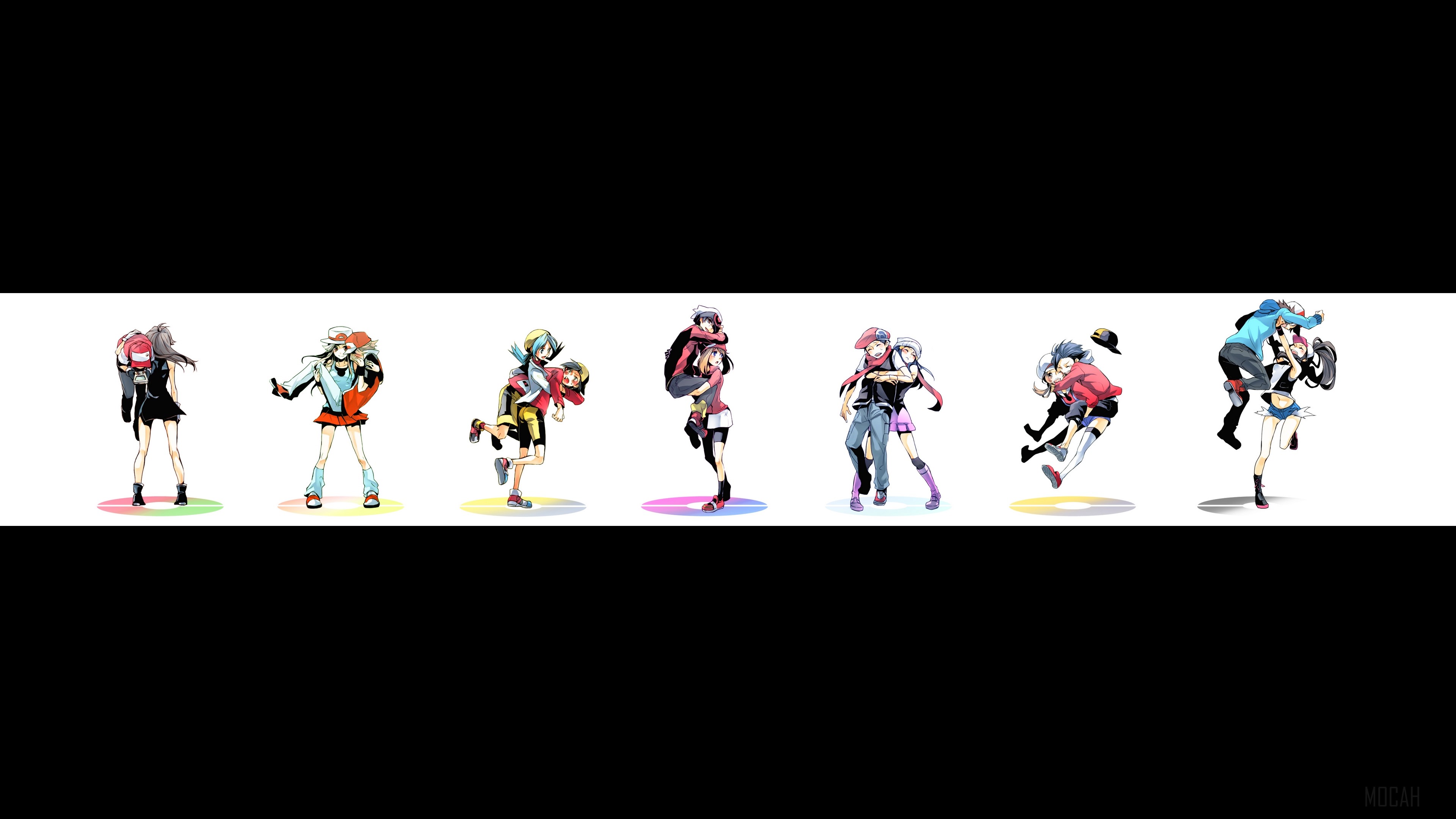 Pokémon characters in anime style HD Wallpaper