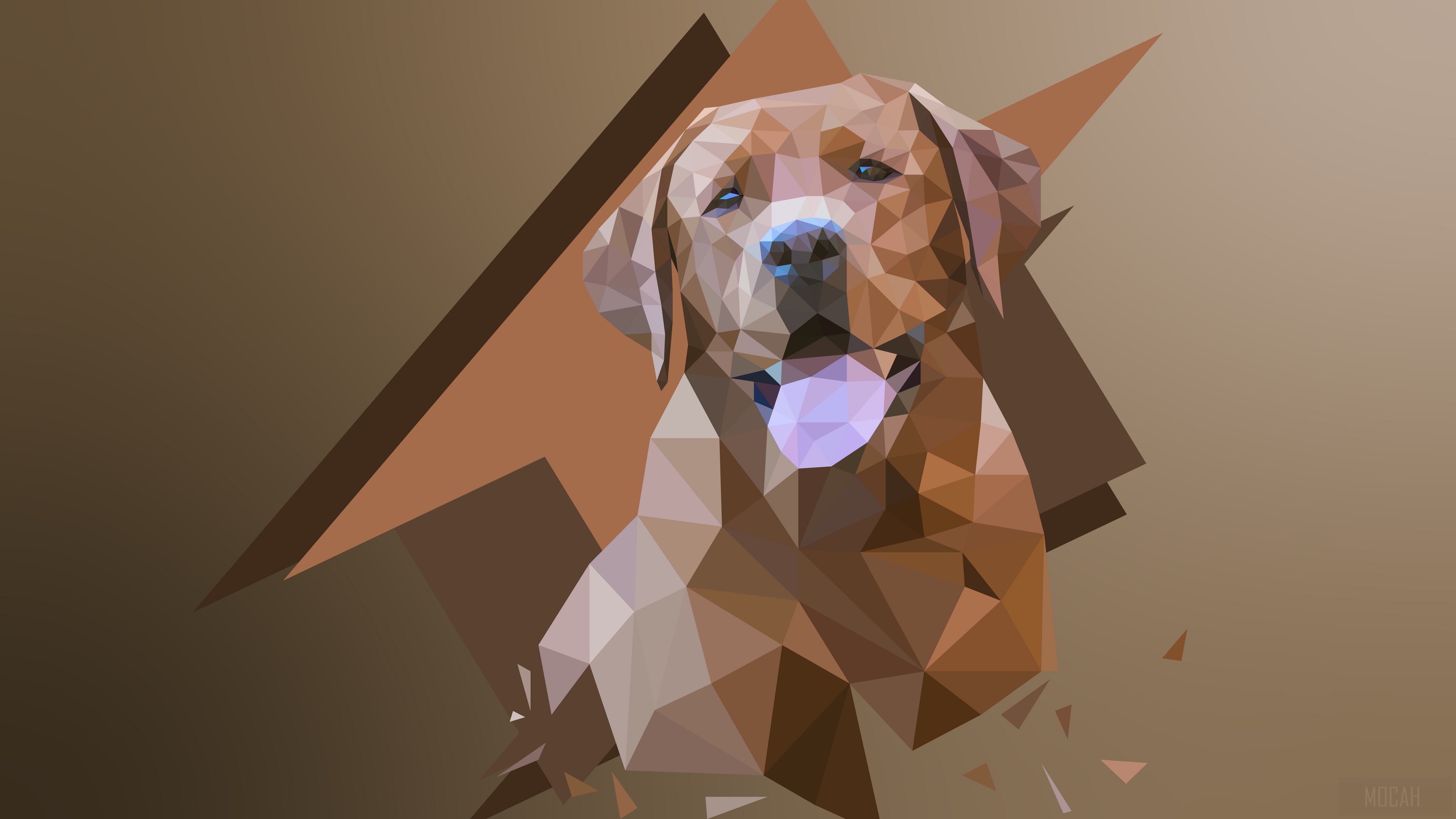 Low Poly Dog Portrait 4K HD Wallpaper
