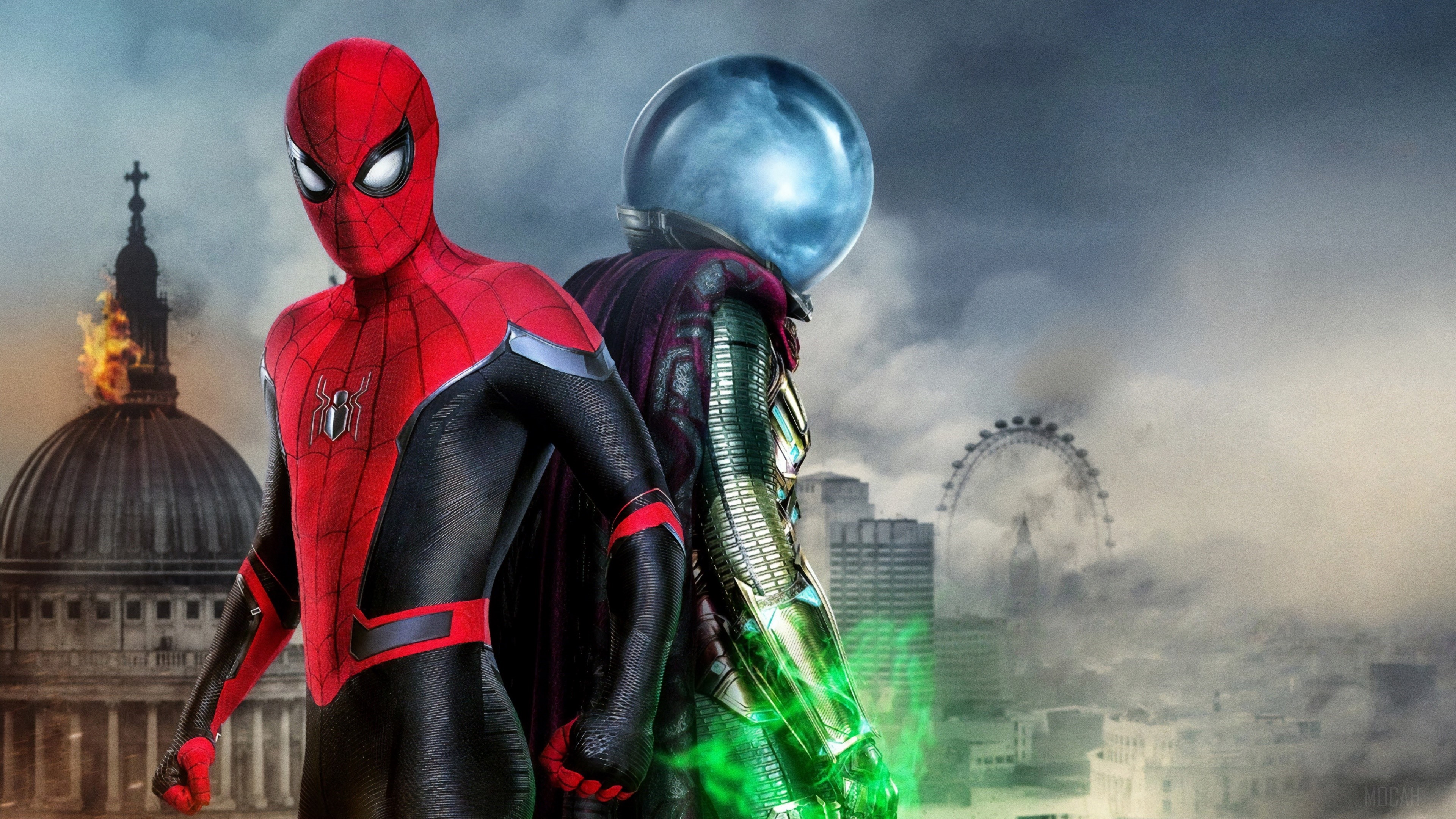 Spider-Man and Mysterio in Action 4K HD Wallpaper