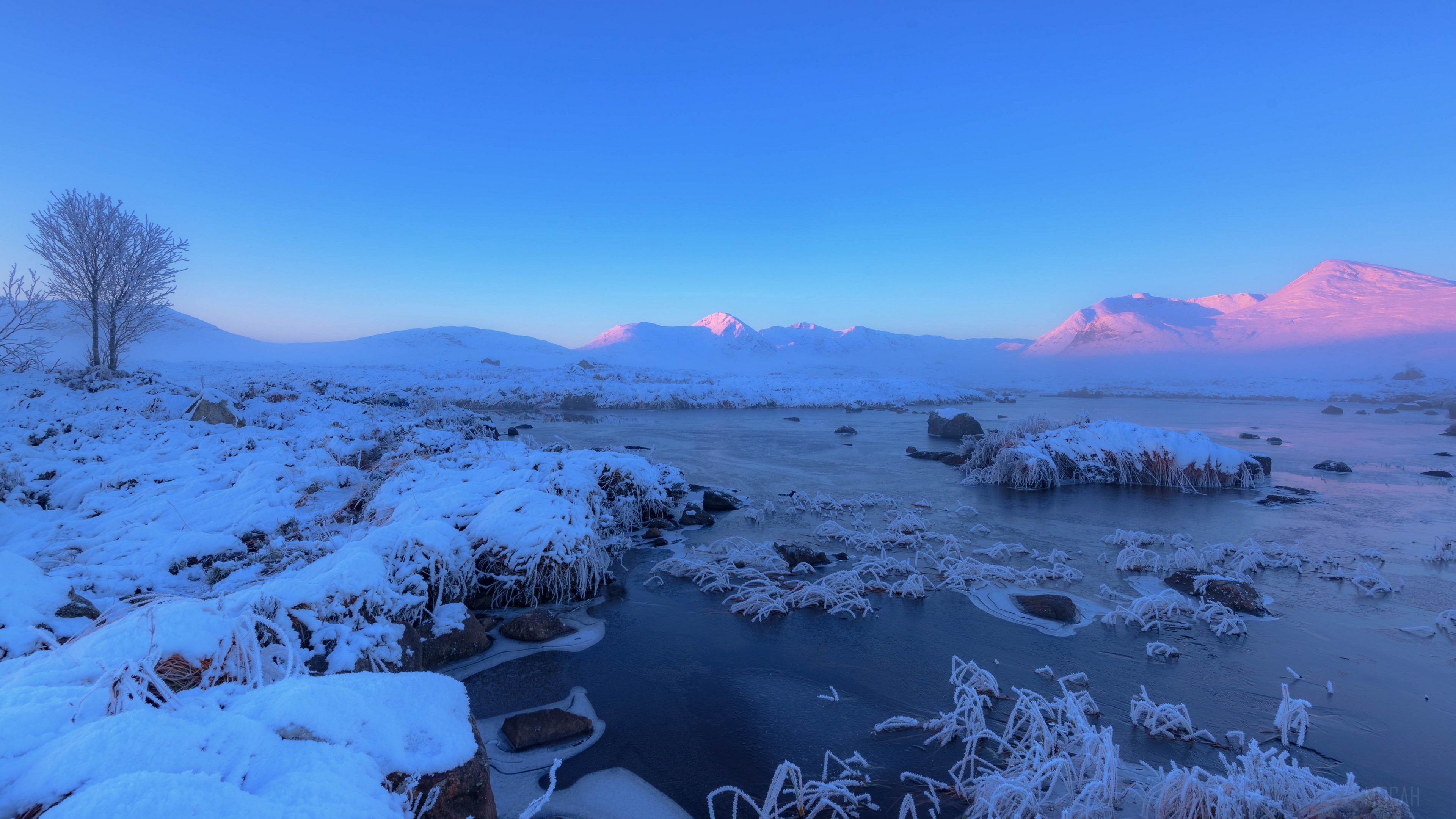 Winter Landscape with Snow and Ice 4K HD Wallpaper