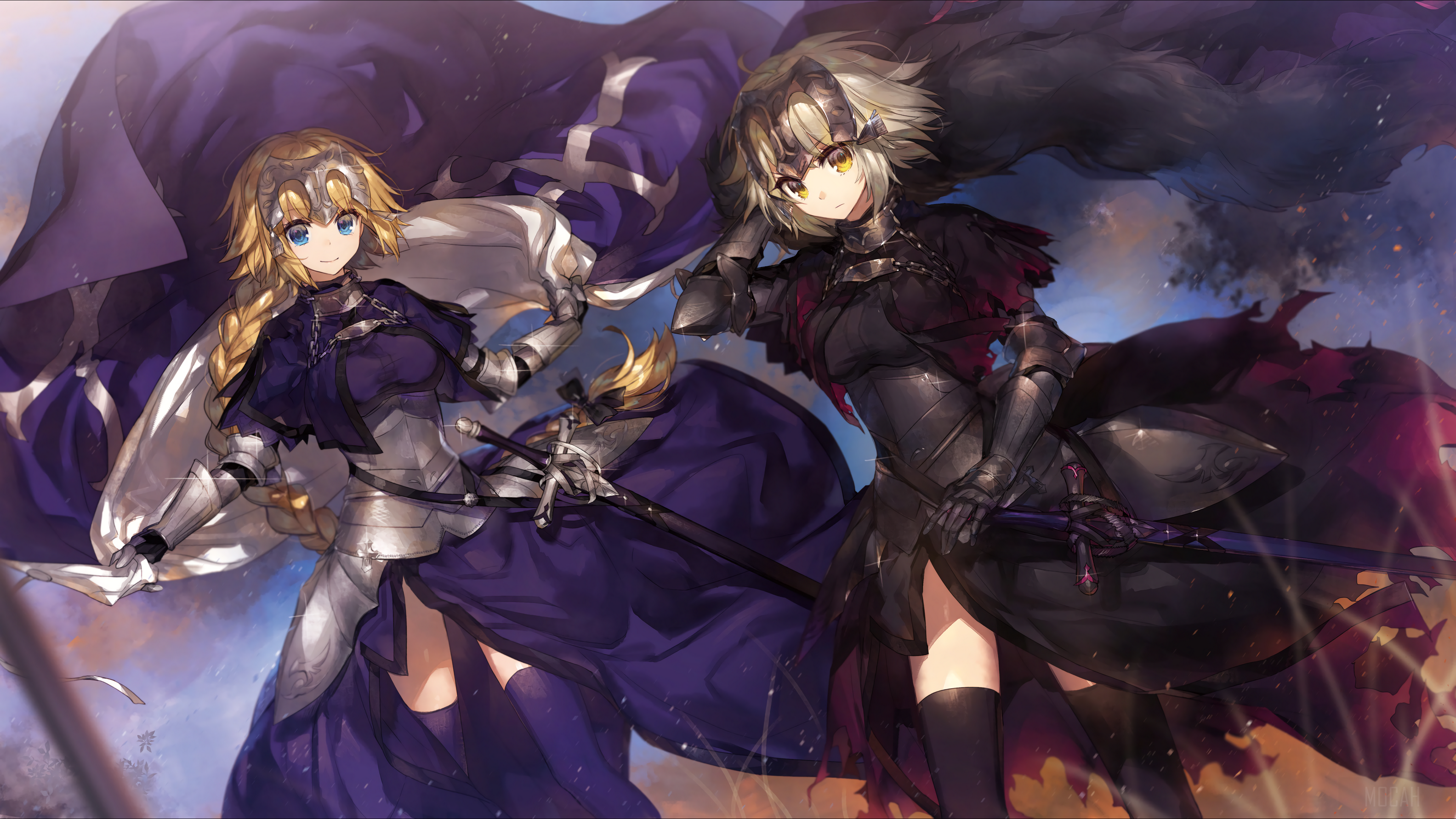 Jeanne d'Arc and Jeanne Alter from Fate/Grand Order HD Wallpaper