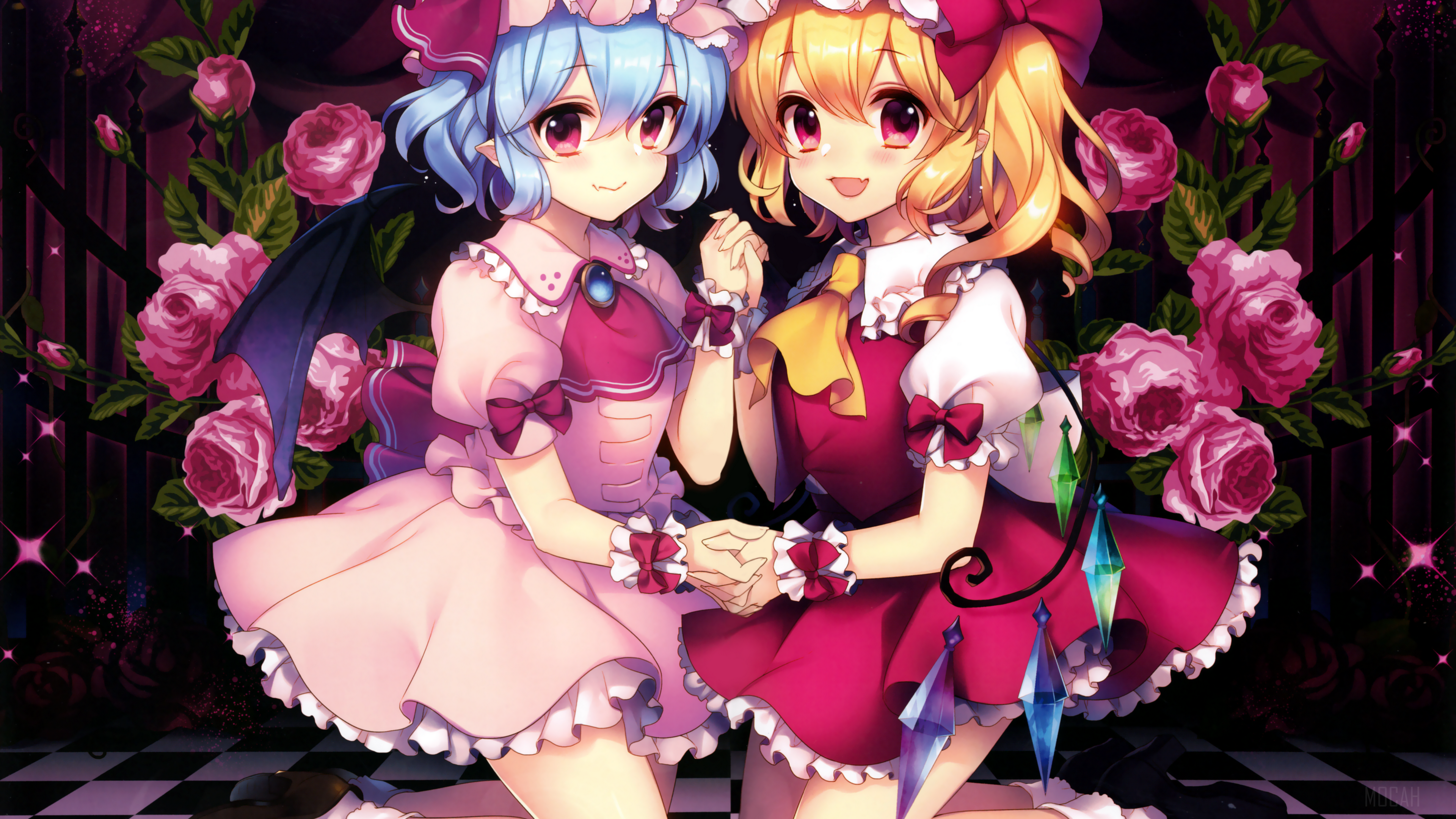Remilia Scarlet and Flandre Scarlet from Touhou 4K HD Wallpaper