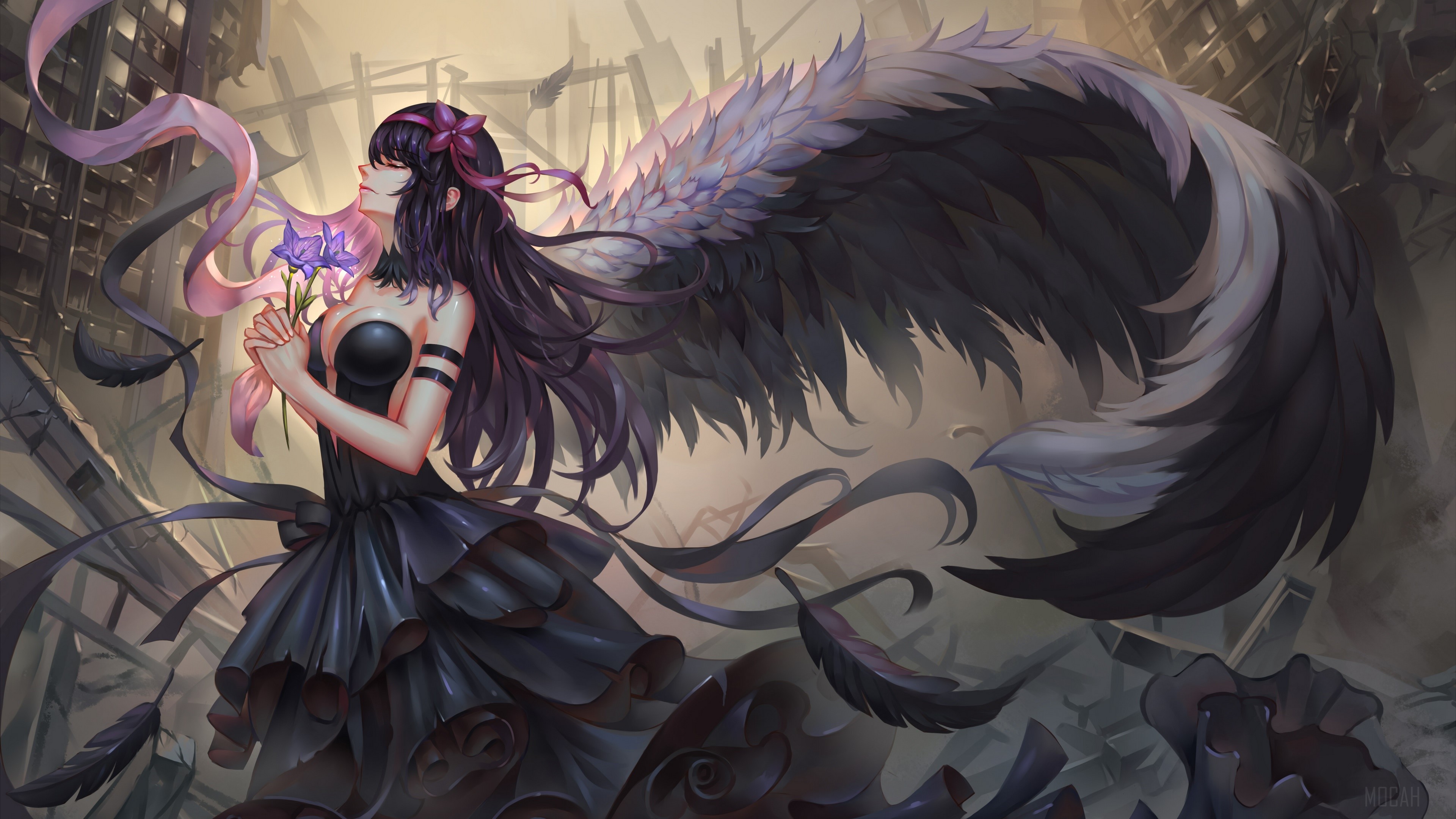 Homura Akemi from Puella Magi Madoka Magica 4K HD Wallpaper