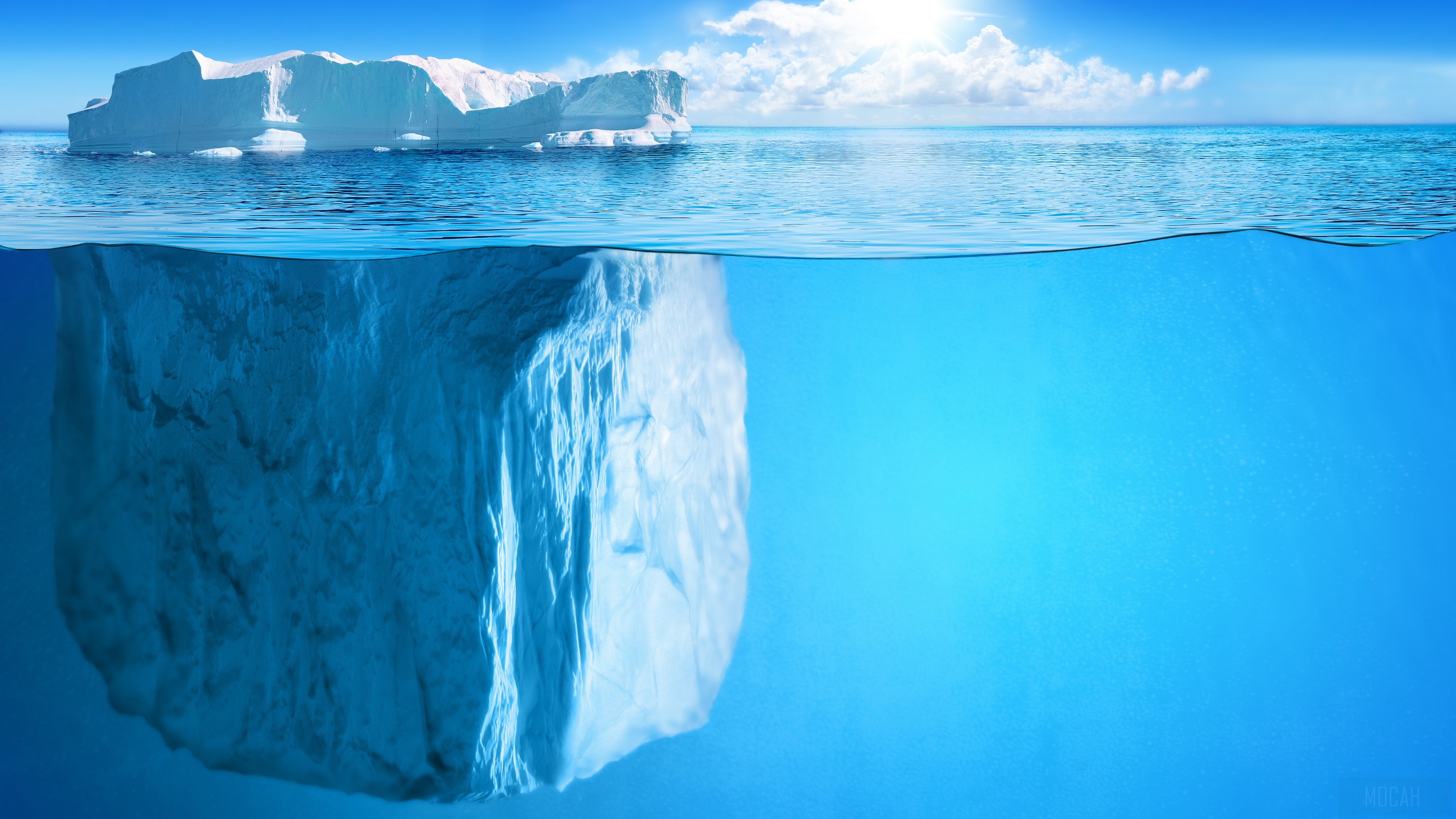 Iceberg in the Ocean 4K HD Wallpaper