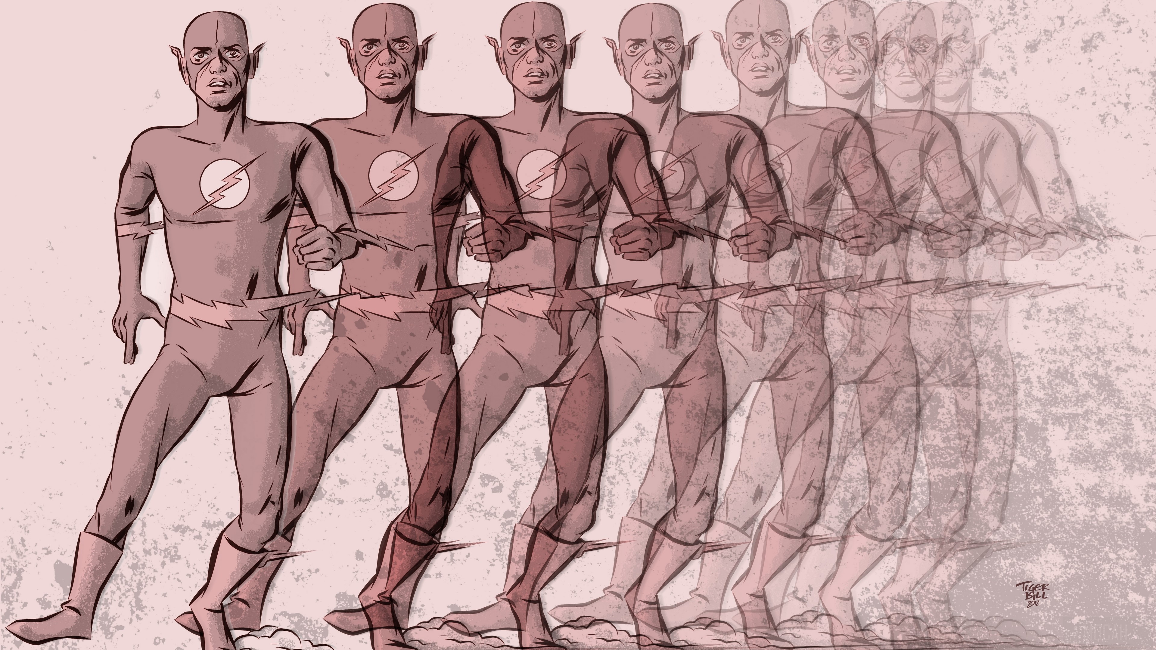 The Flash running in multiple instances HD Wallpaper