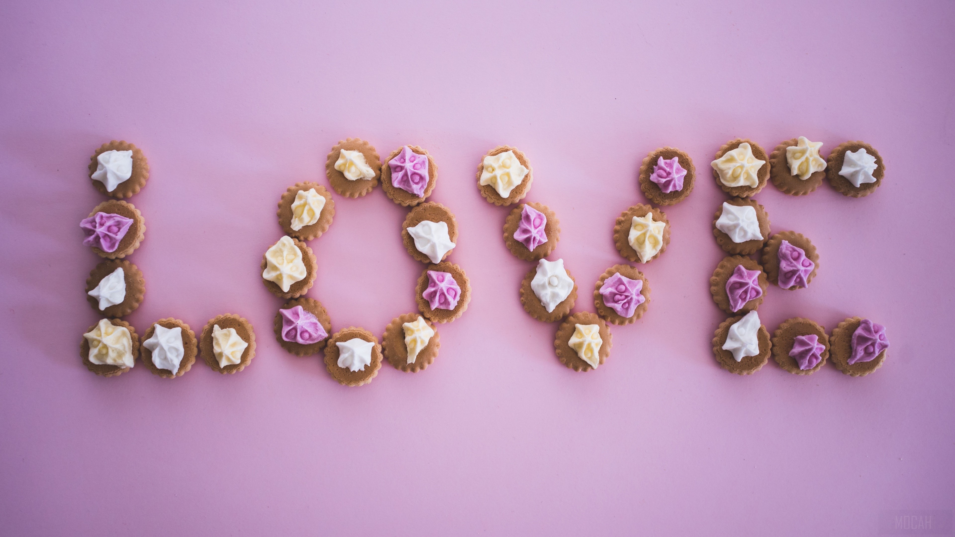 Cookies spelling LOVE 4K HD Wallpaper