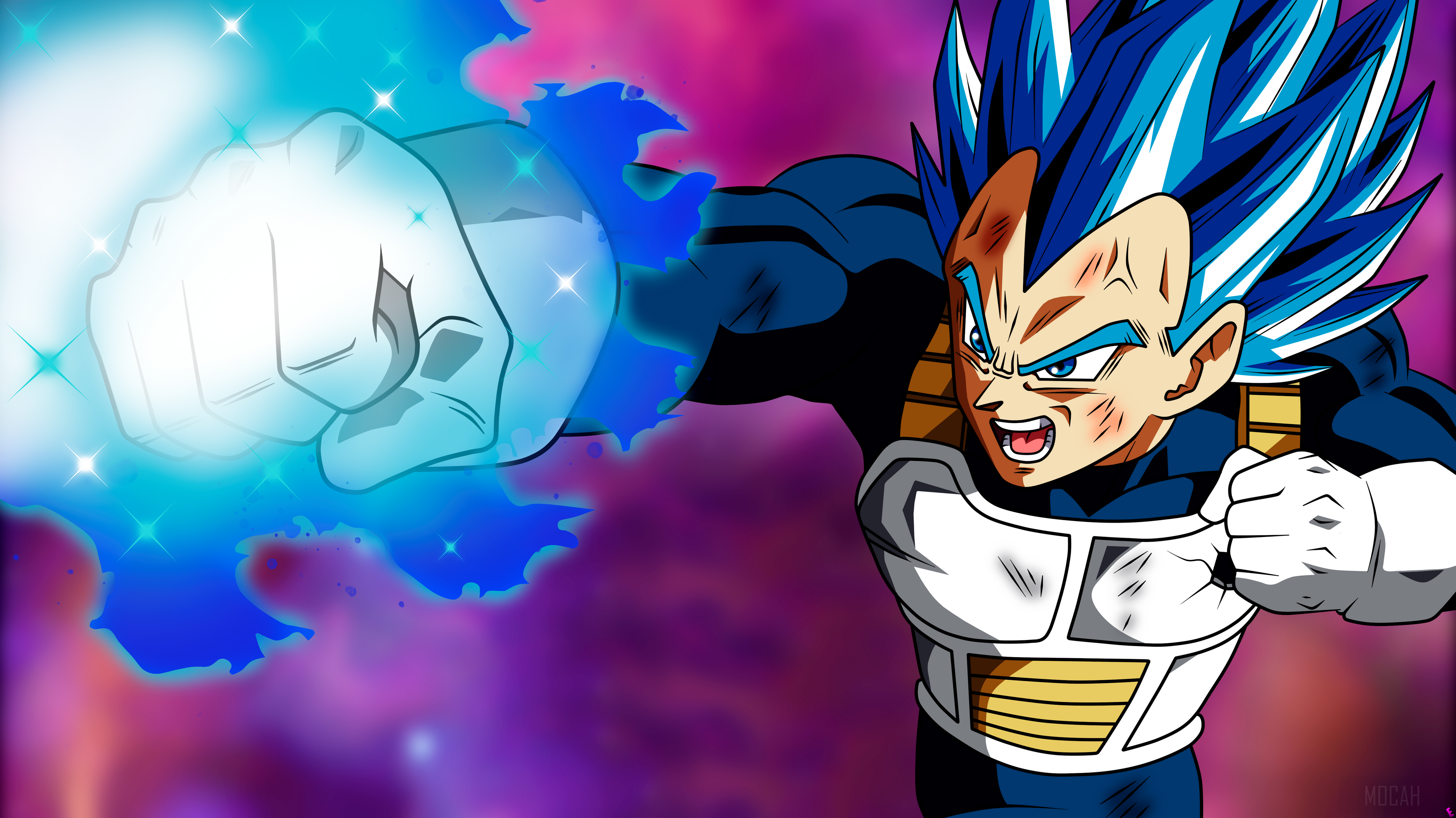 Vegeta from Dragon Ball Z using Super Saiyan Blue HD Wallpaper