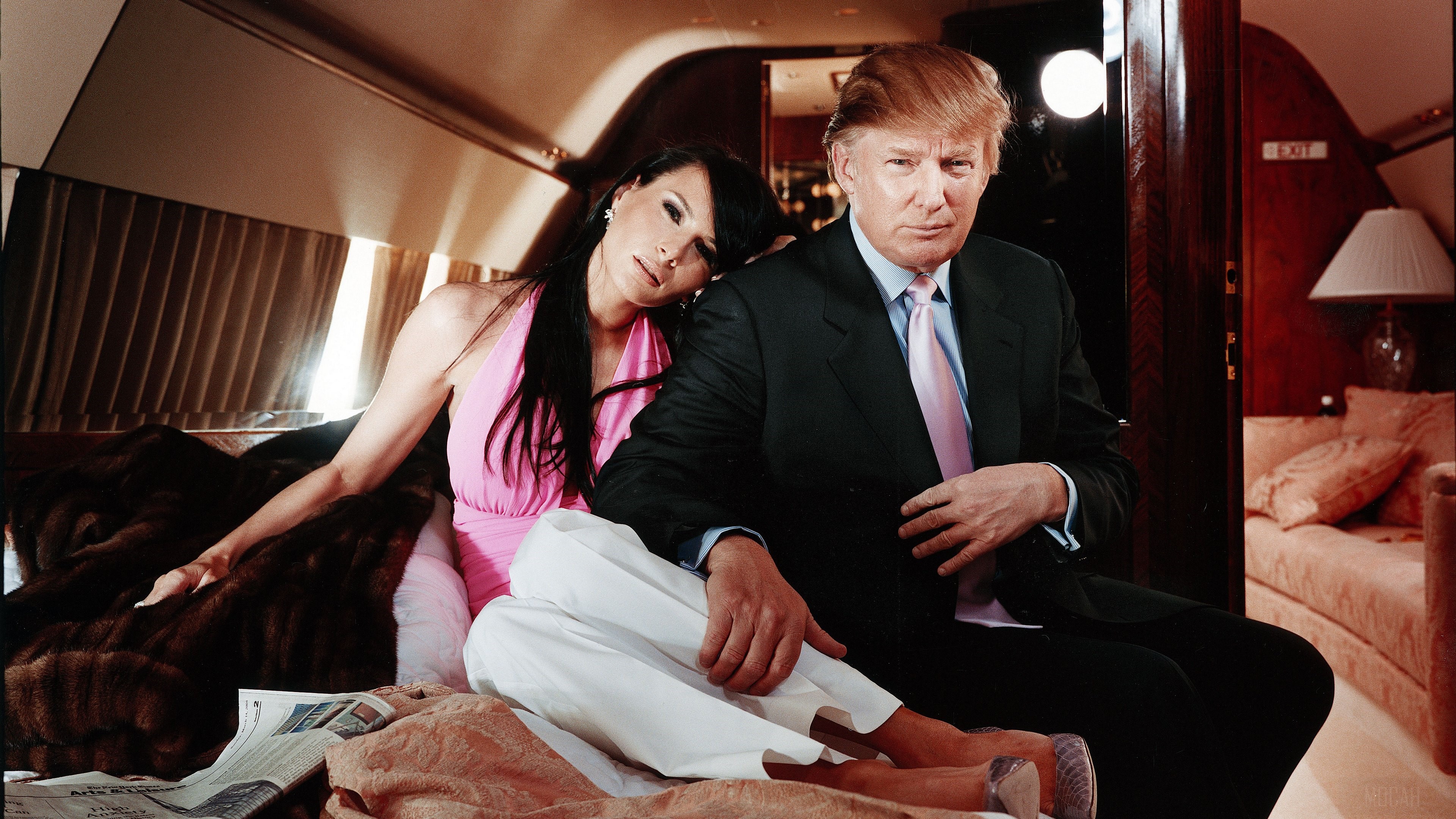 Donald Trump and Melania Trump on a private jet 4K HD Wallpaper