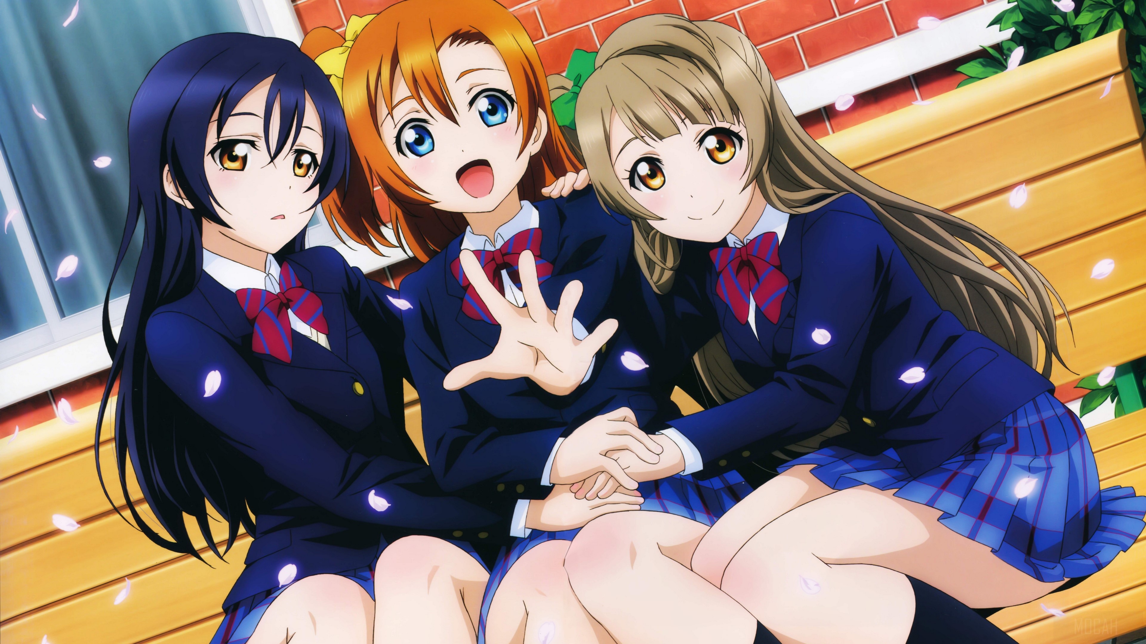 Honoka Kousaka, Kotori Minami, Umi Sonoda from Love Live! 4K HD Wallpaper