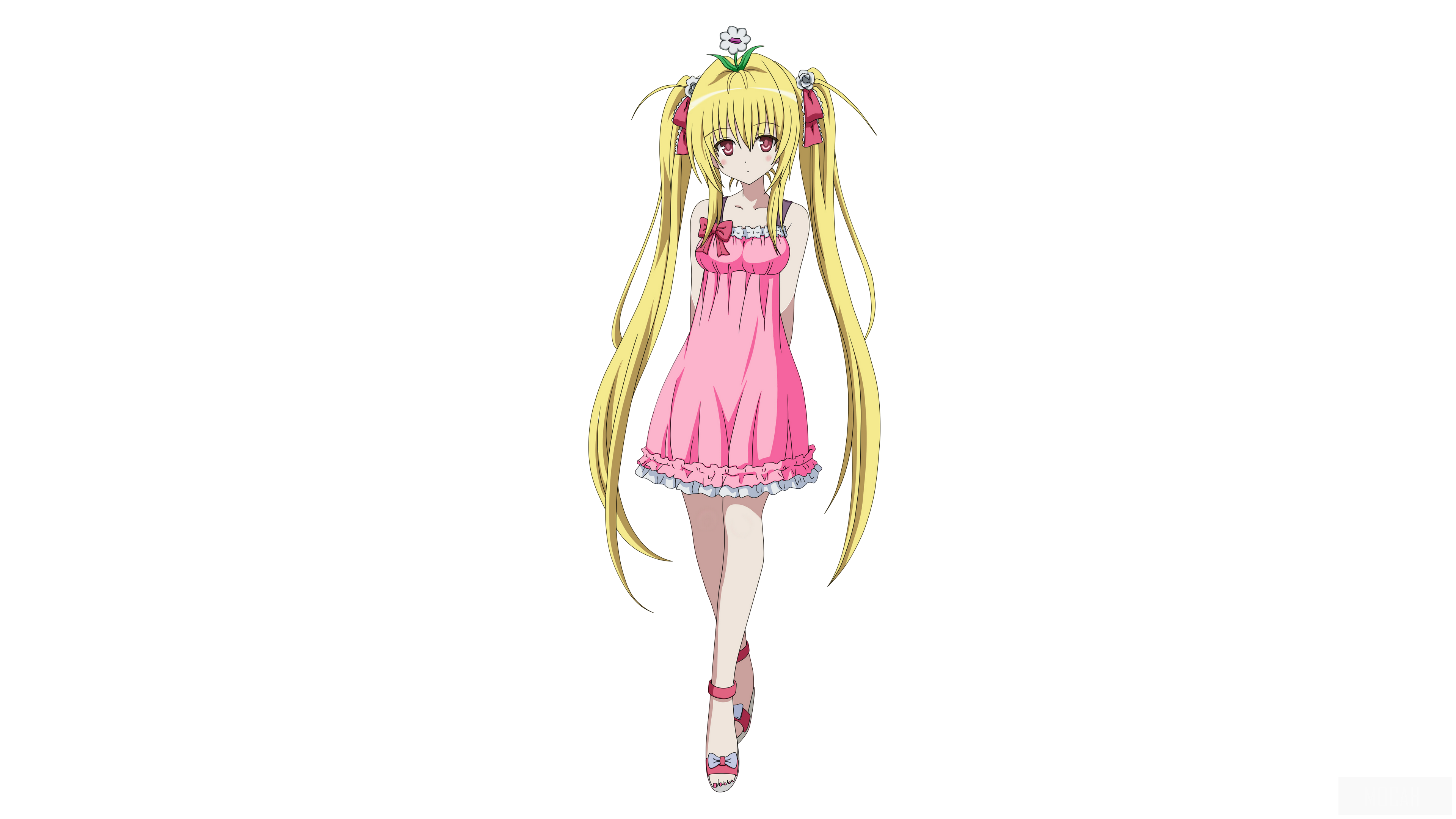 Golden Darkness from To LOVE-Ru in a pink dress HD Wallpaper