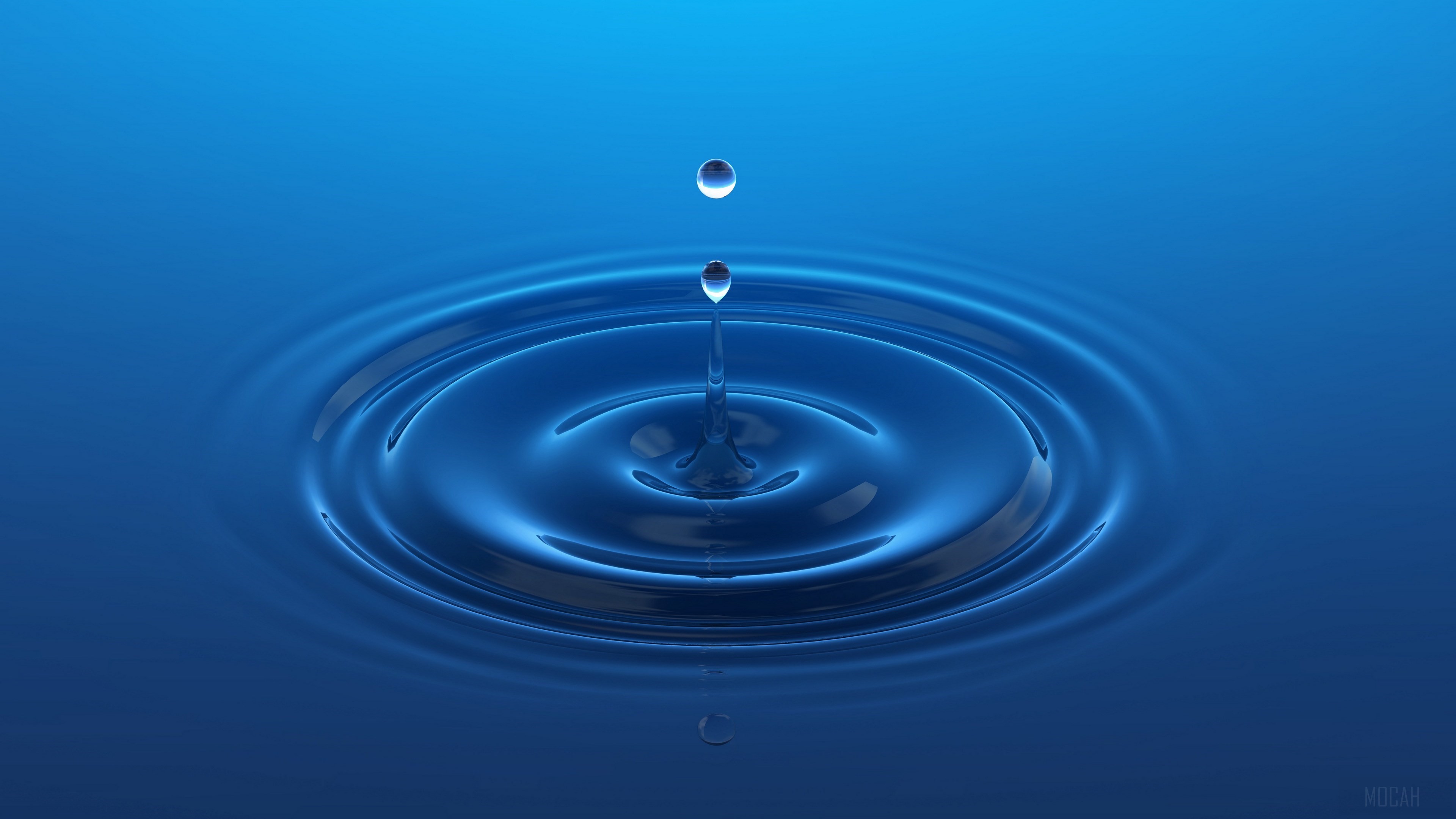 4K Close-Up of Water Droplet Ripple HD Wallpaper