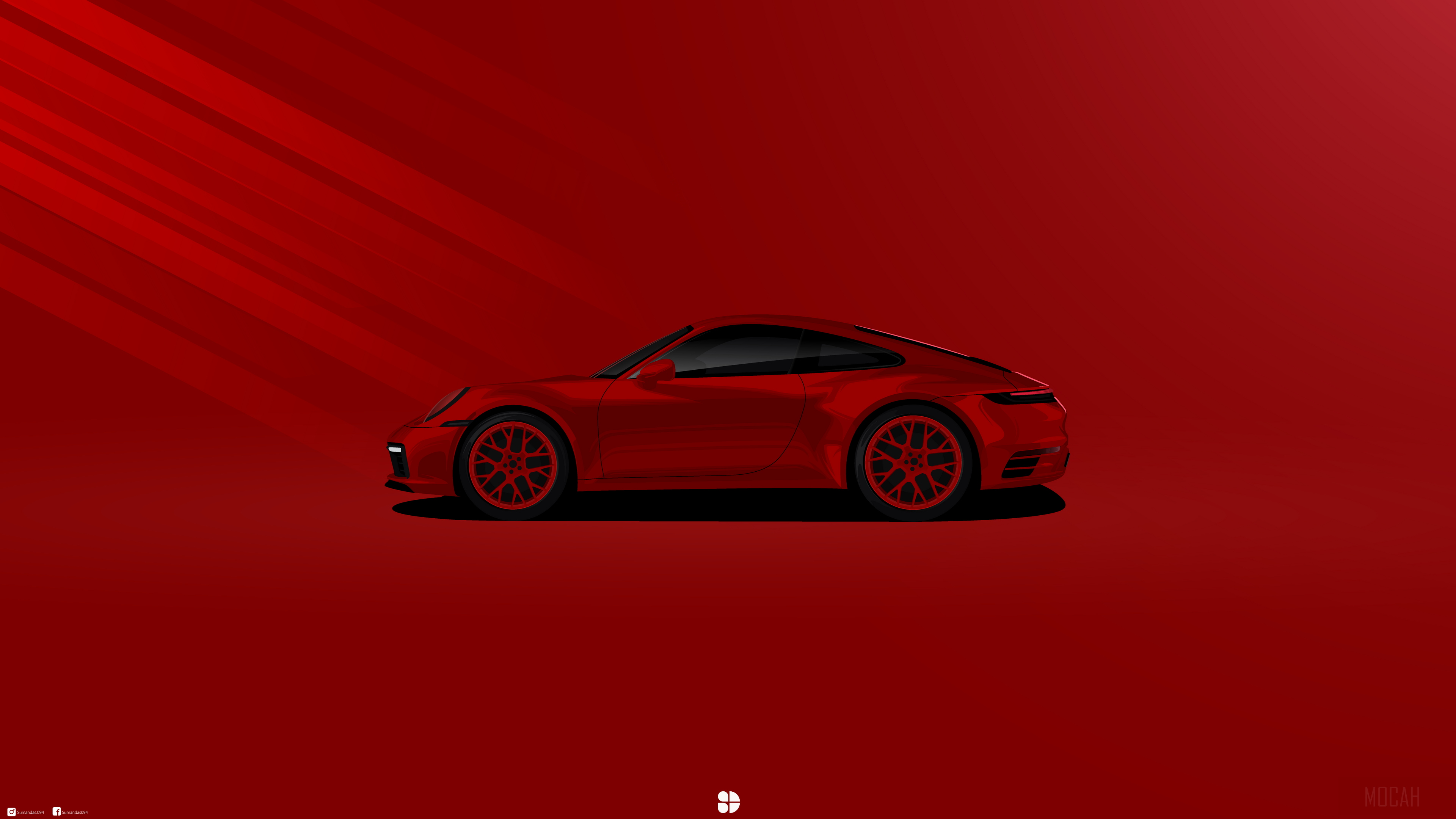 Red Porsche 911 Carrera 4S 4K HD Wallpaper