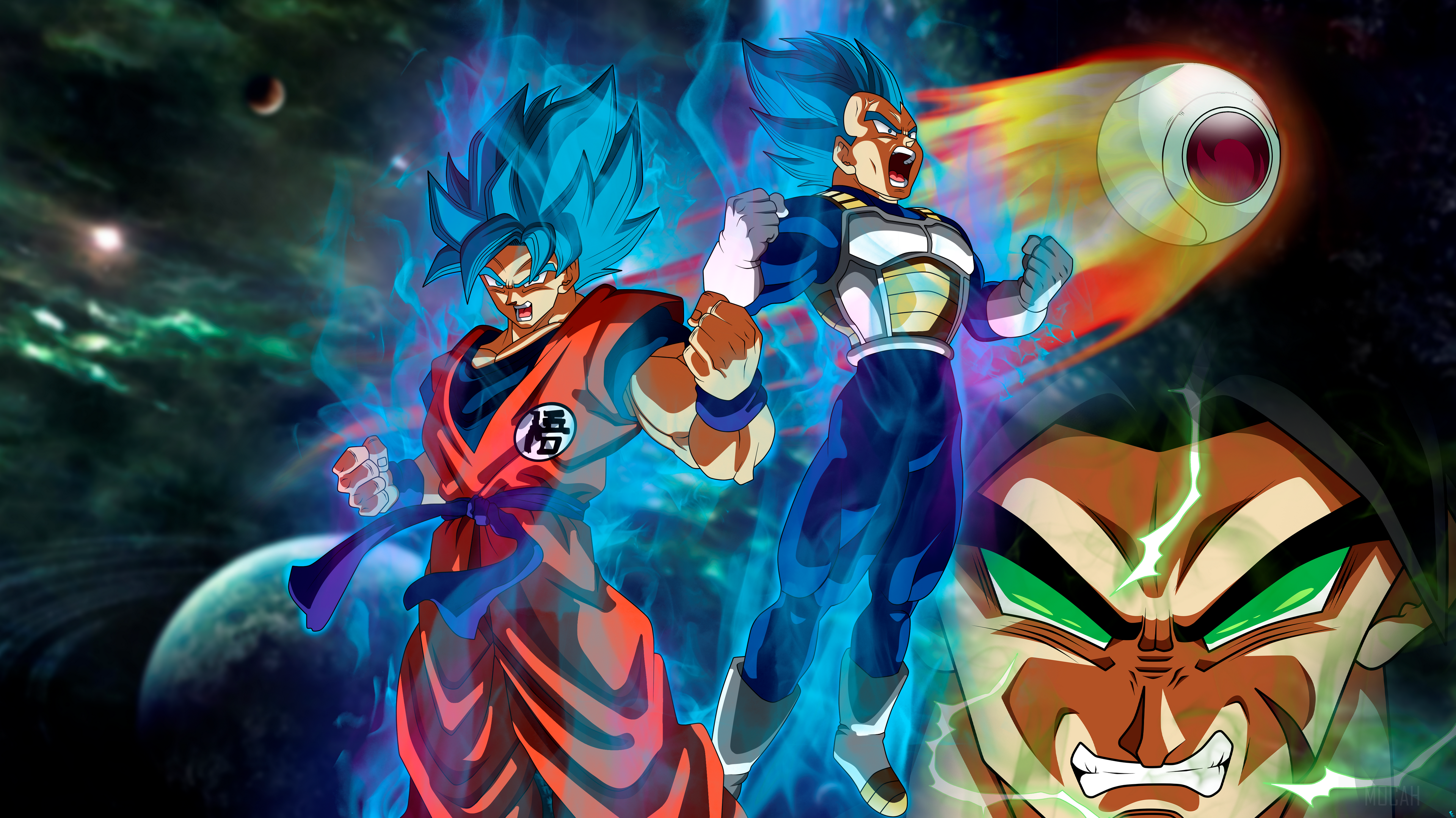 Dragon Ball Super Goku and Vegeta in Intense Battle 4K HD Wallpaper