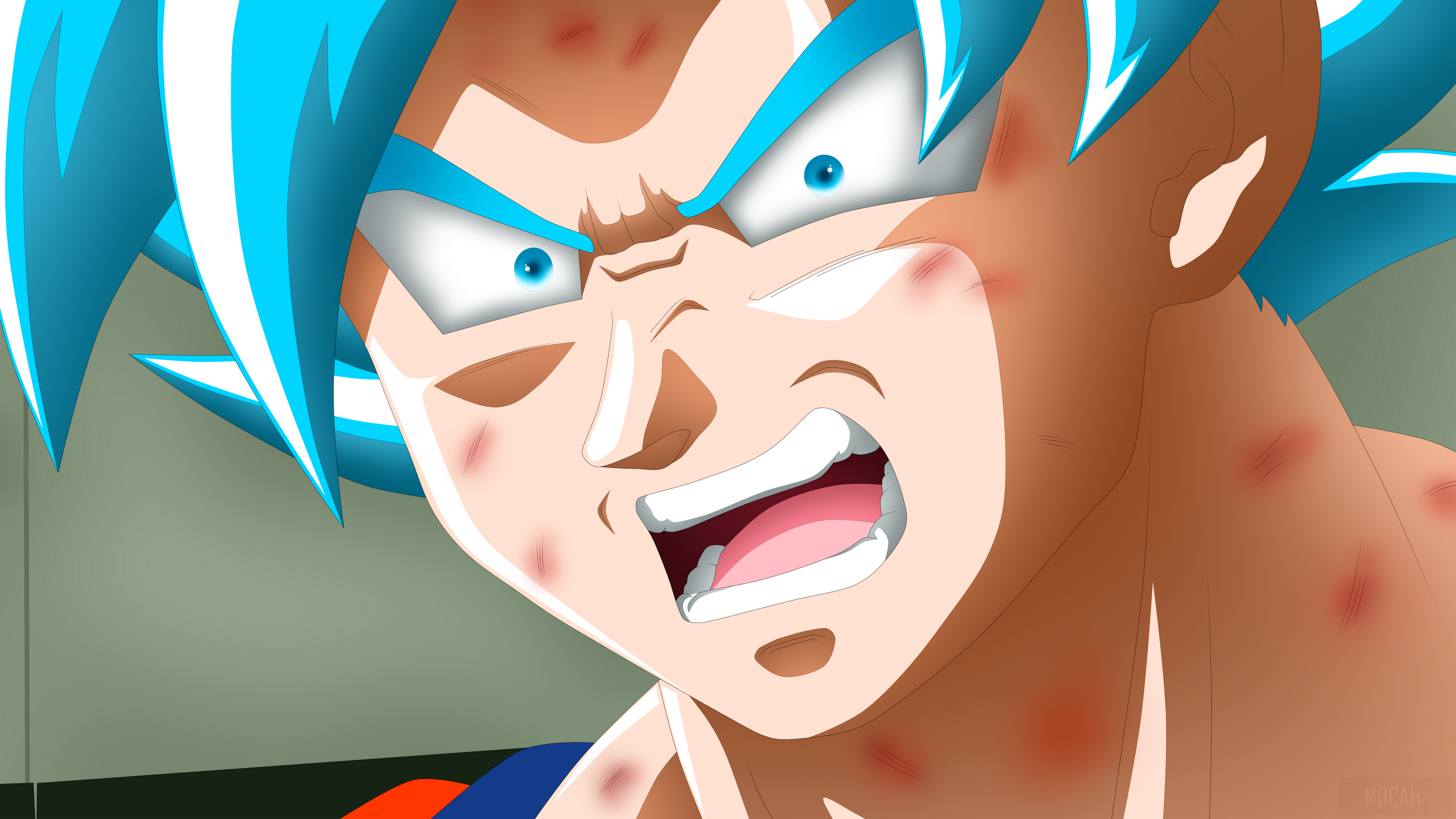 Goku from Dragon Ball Super in SSGSS form HD Wallpaper