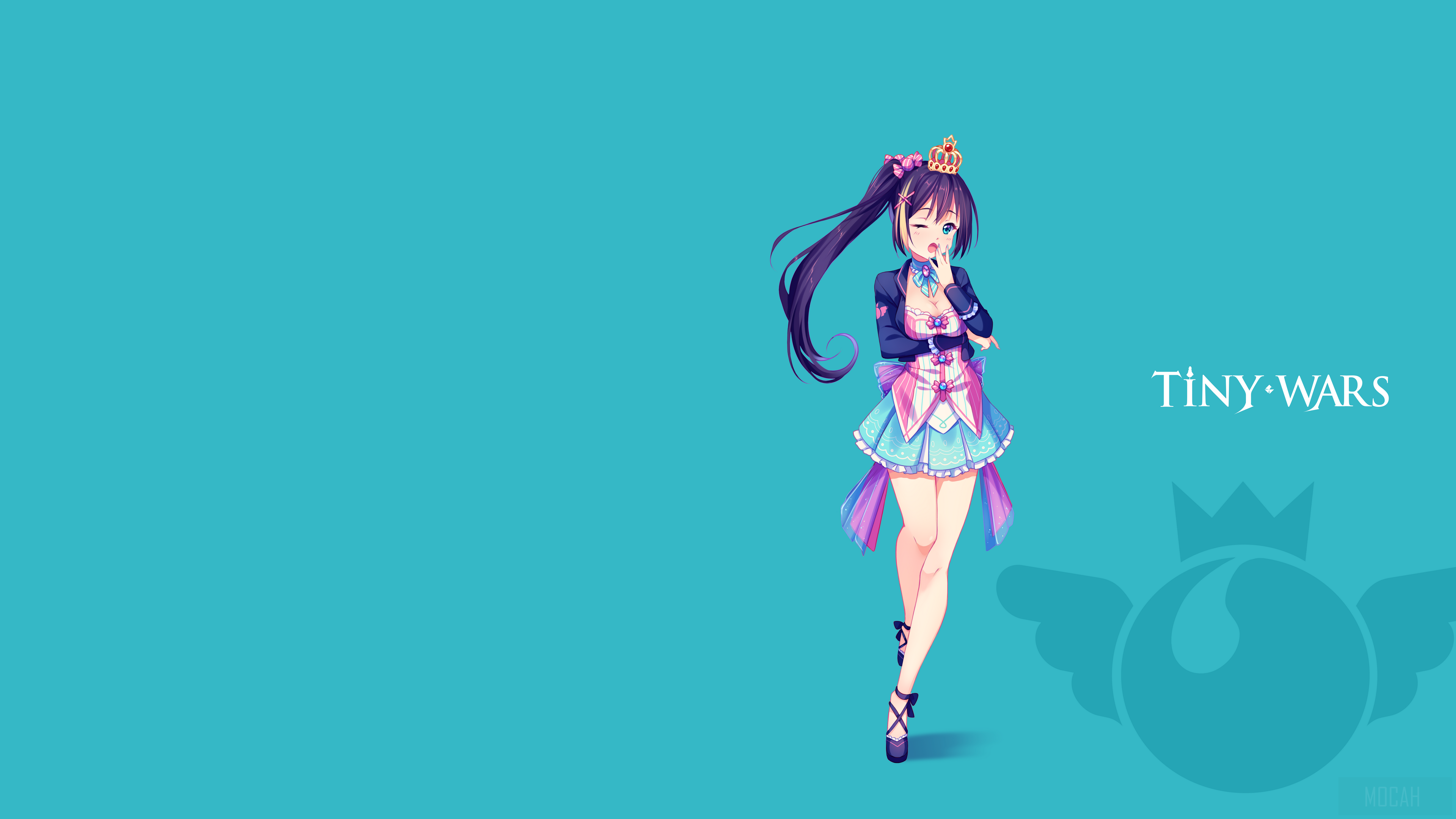 Girl with Crown and Ponytail from TinyWars 4K HD Wallpaper