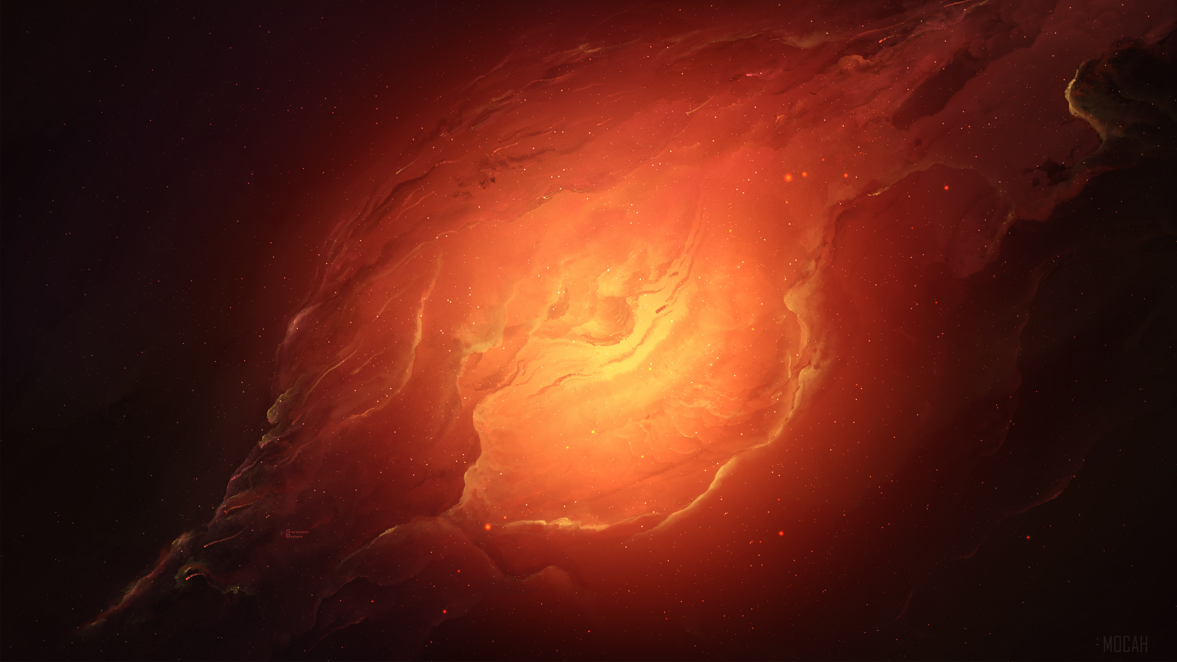 Orange Nebula in Space 4K HD Wallpaper