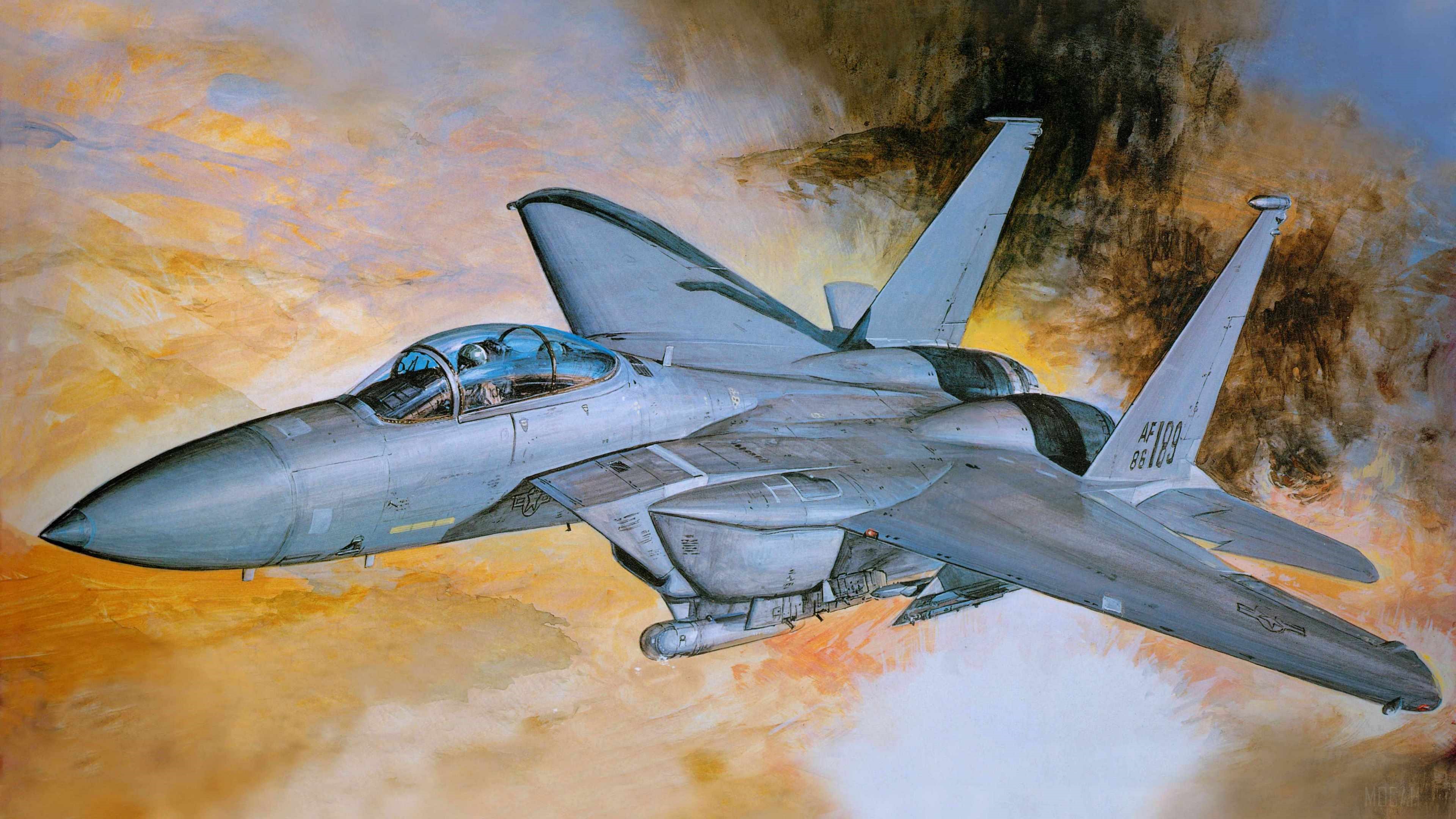 F-15 Eagle fighter jet in flight HD Wallpaper
