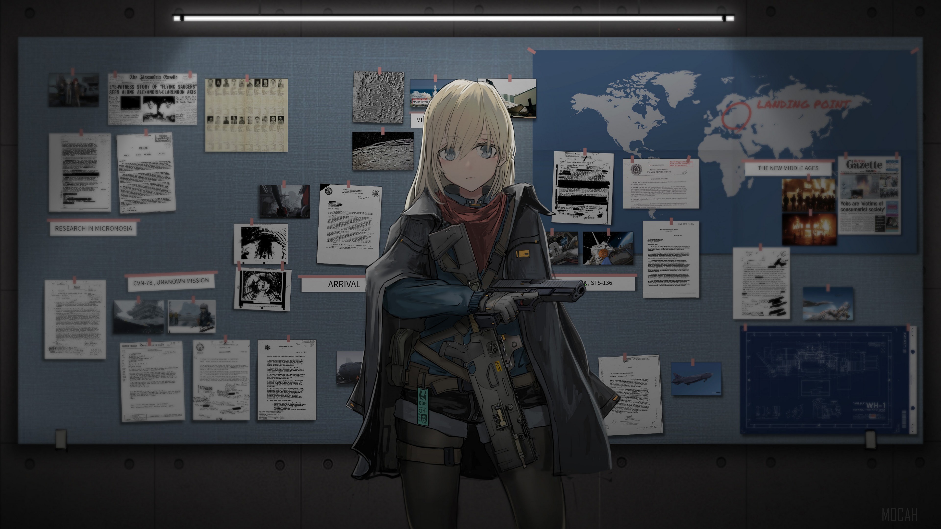 Blonde Soldier Girl with Gun 4K HD Wallpaper