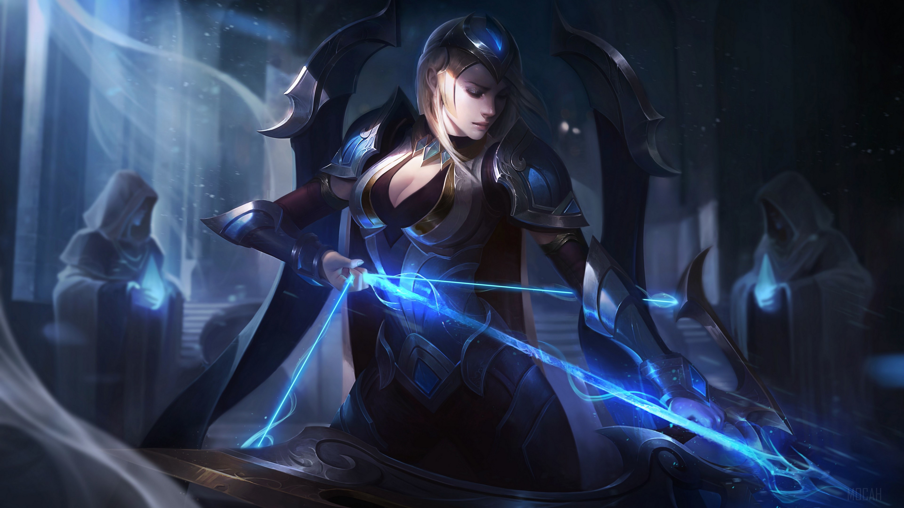 Ashe from League of Legends with a bow 4K HD Wallpaper