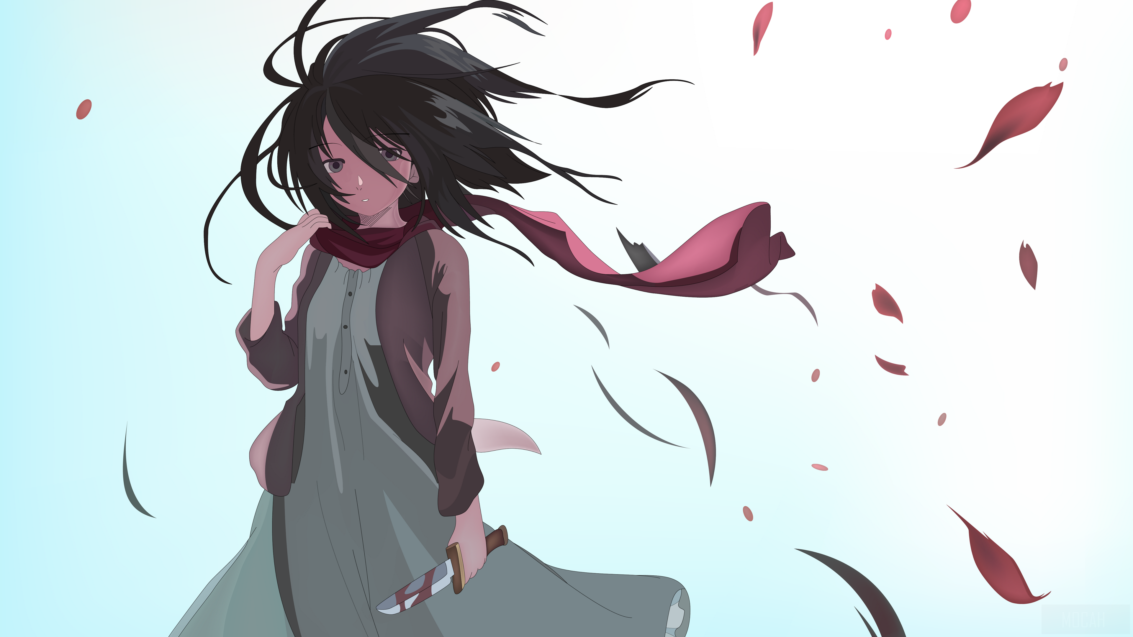 Mikasa Ackerman Dramatic 4K Anime Art HD Wallpaper