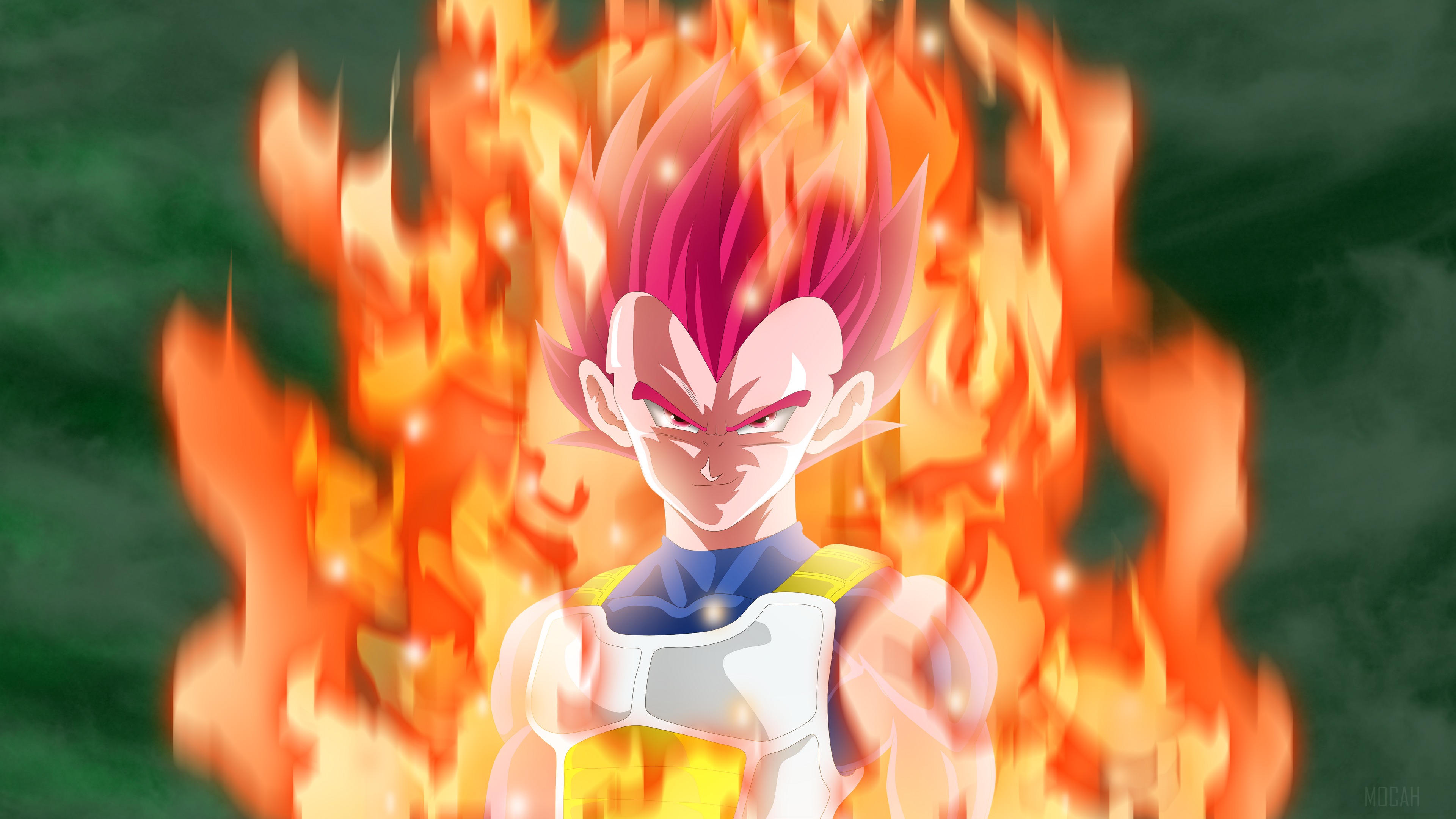 Vegeta from Dragon Ball Z with fiery aura HD Wallpaper