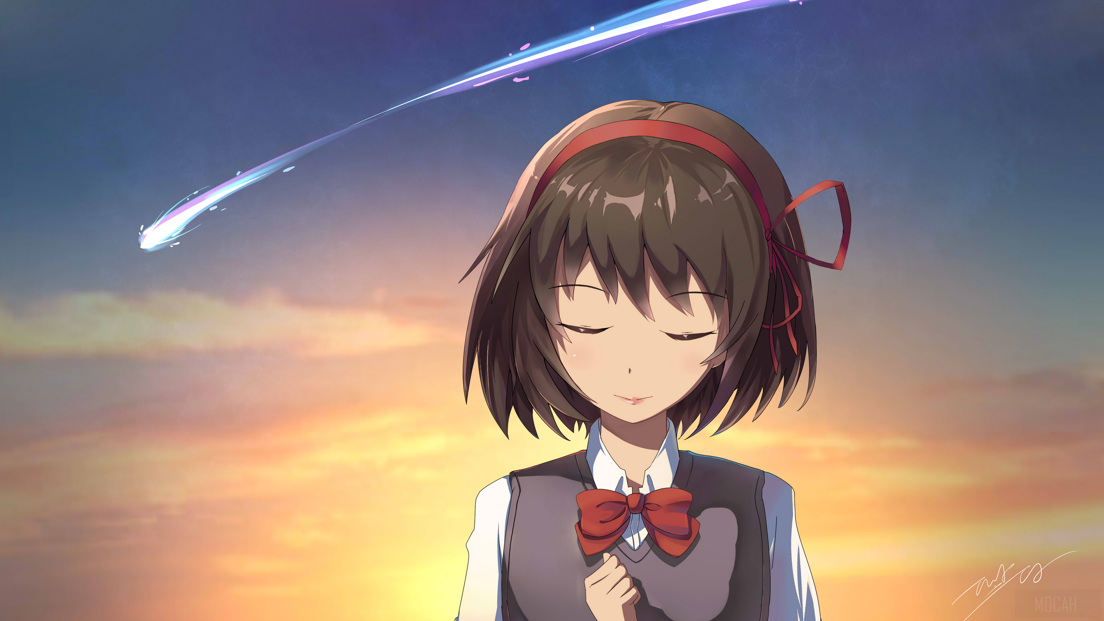 Mitsuha Miyamizu from Kimi No Na Wa. 4K HD Wallpaper