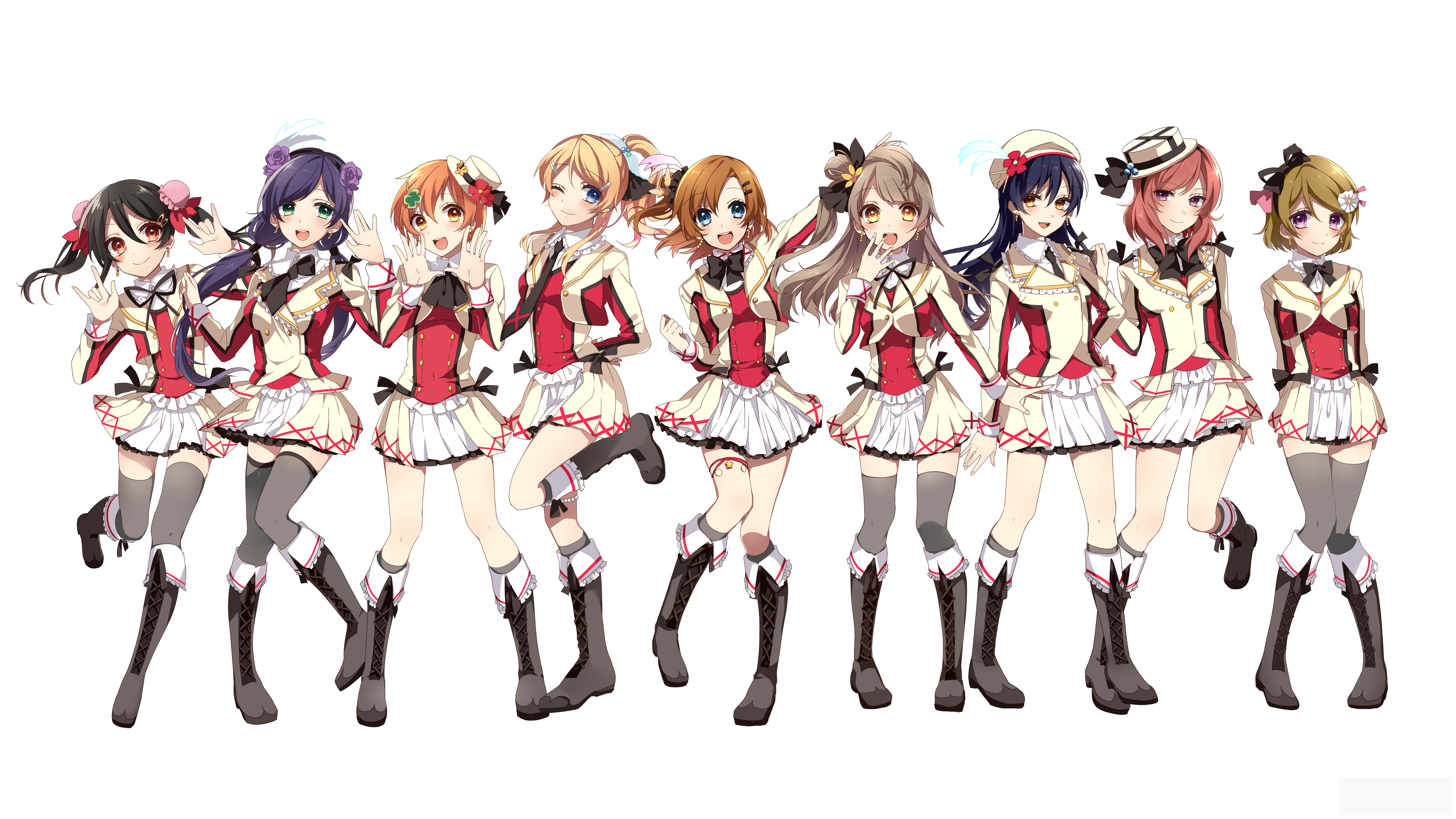 Love Live! School Idol Project characters in uniform 4K HD Wallpaper