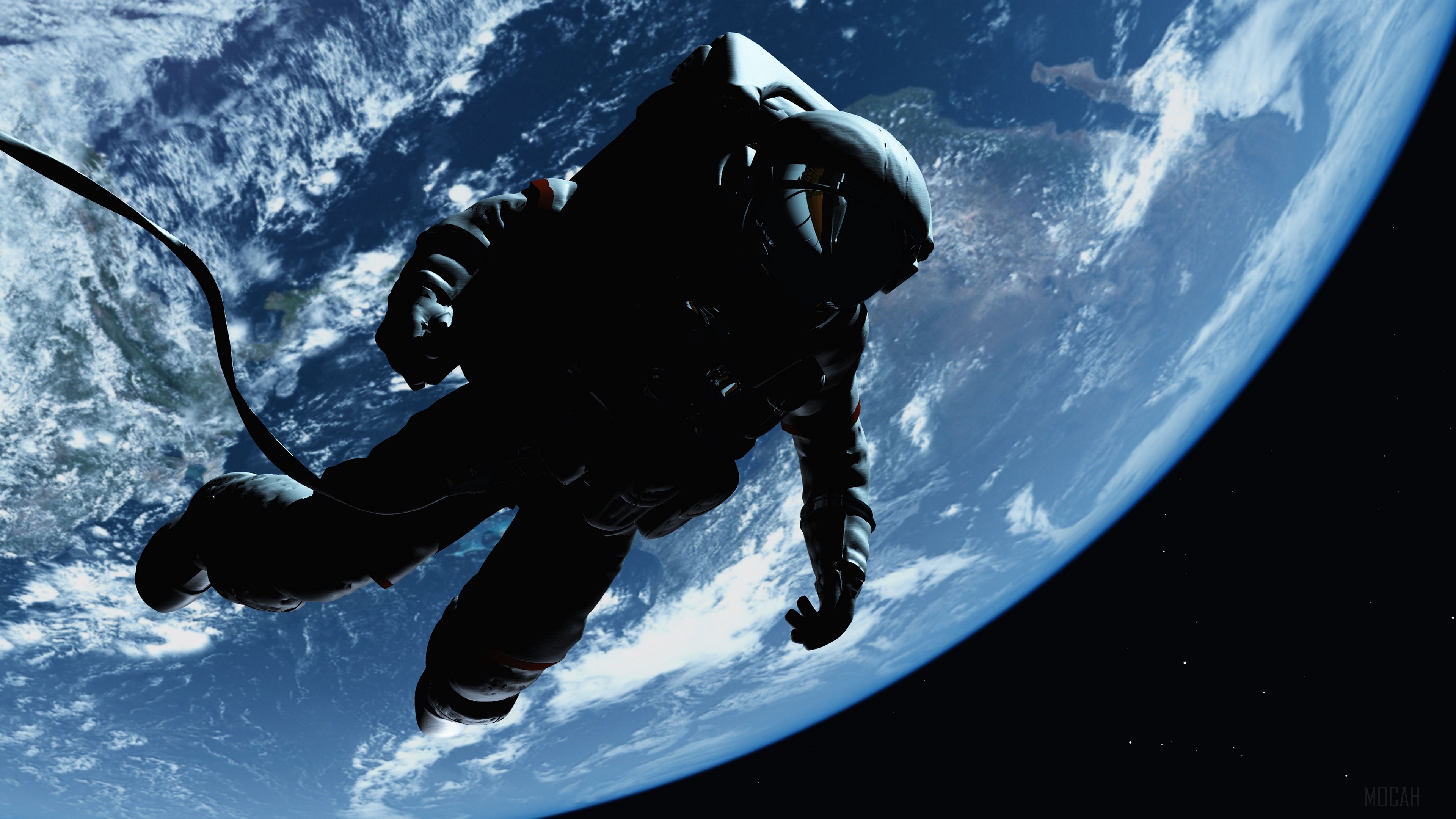 Astronaut in Space with Earth Background 4K HD Wallpaper