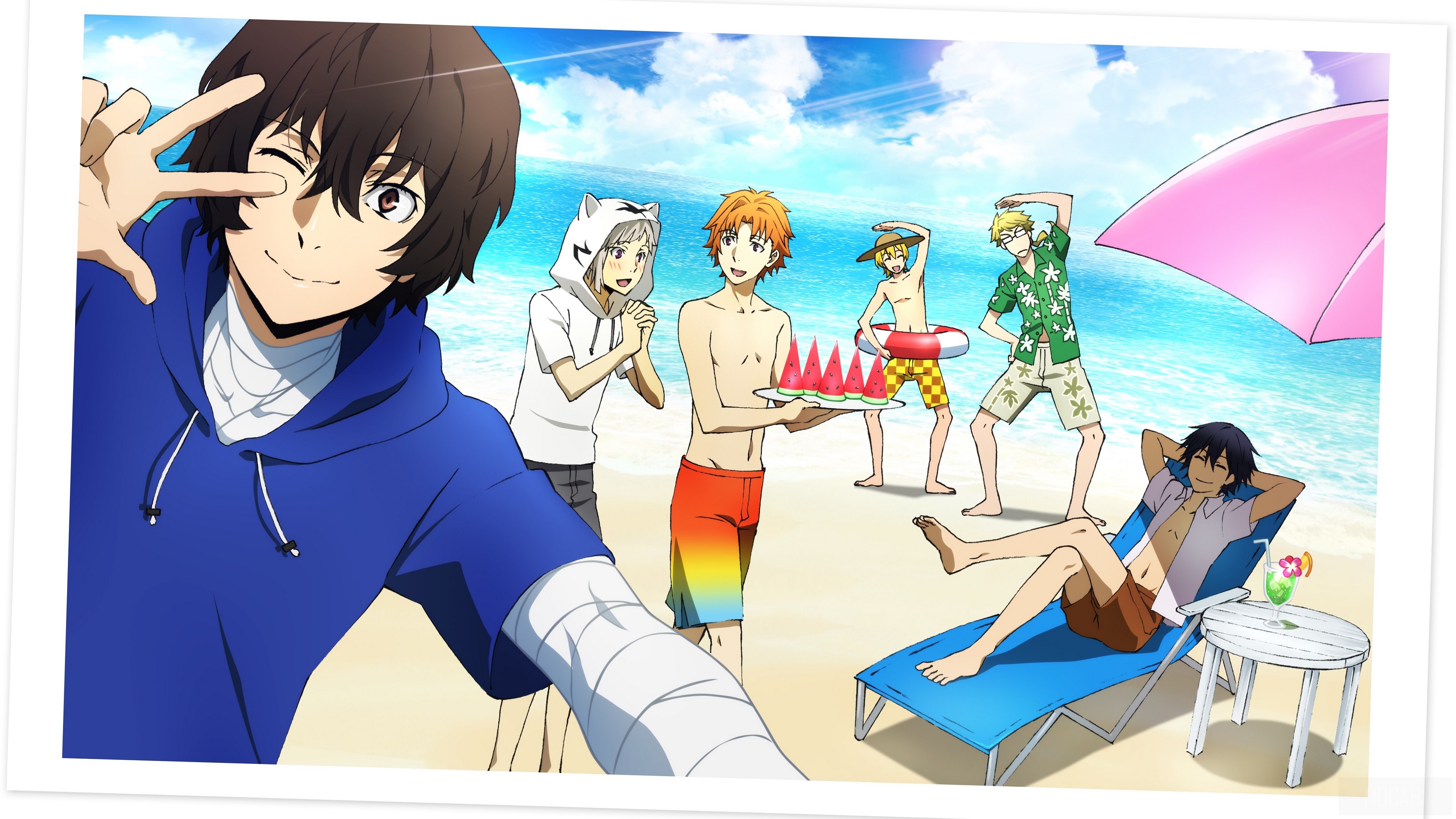 Bungo Stray Dogs characters at the beach HD Wallpaper