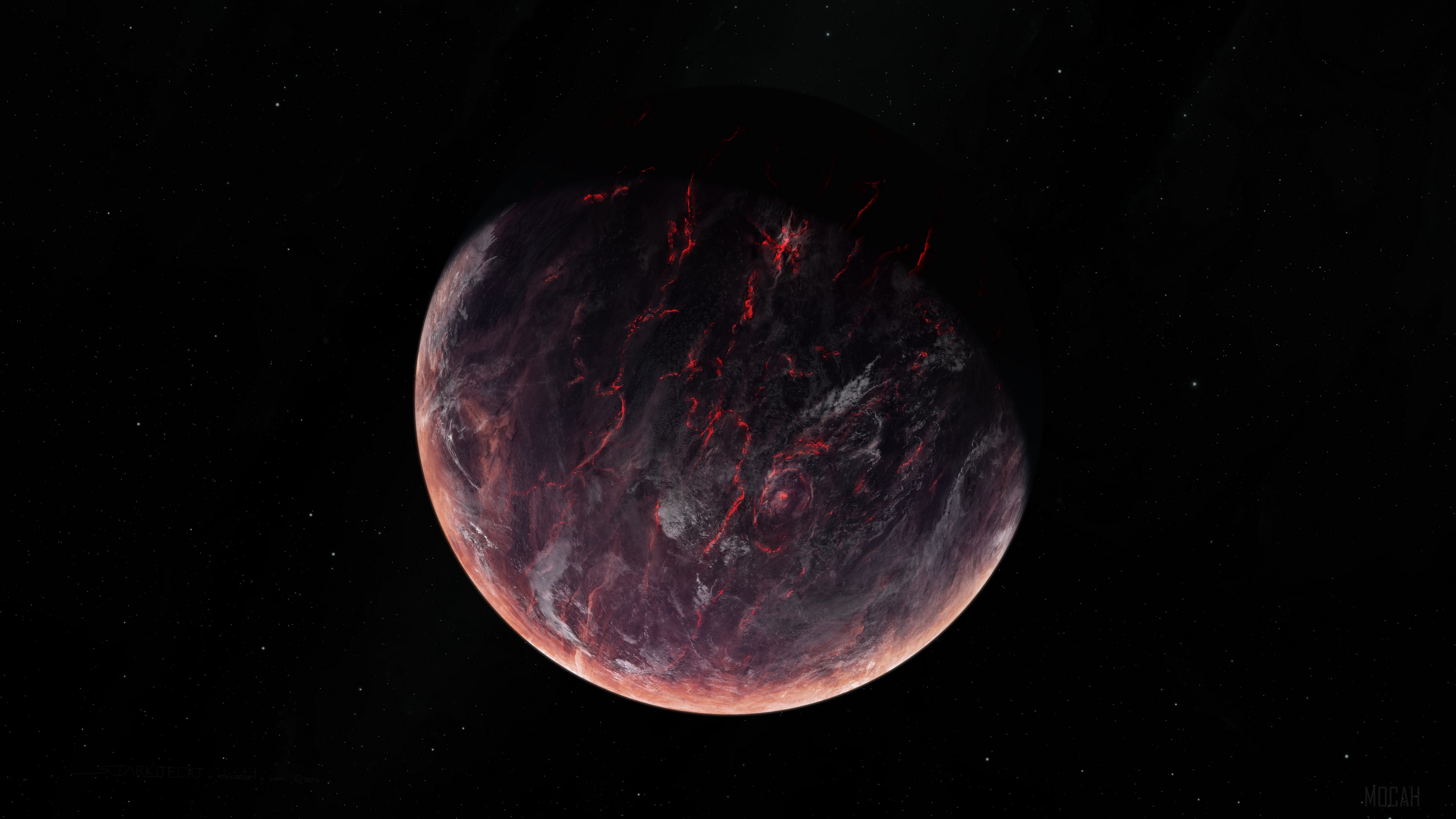 Volcanic Planet in Space 4K HD Wallpaper
