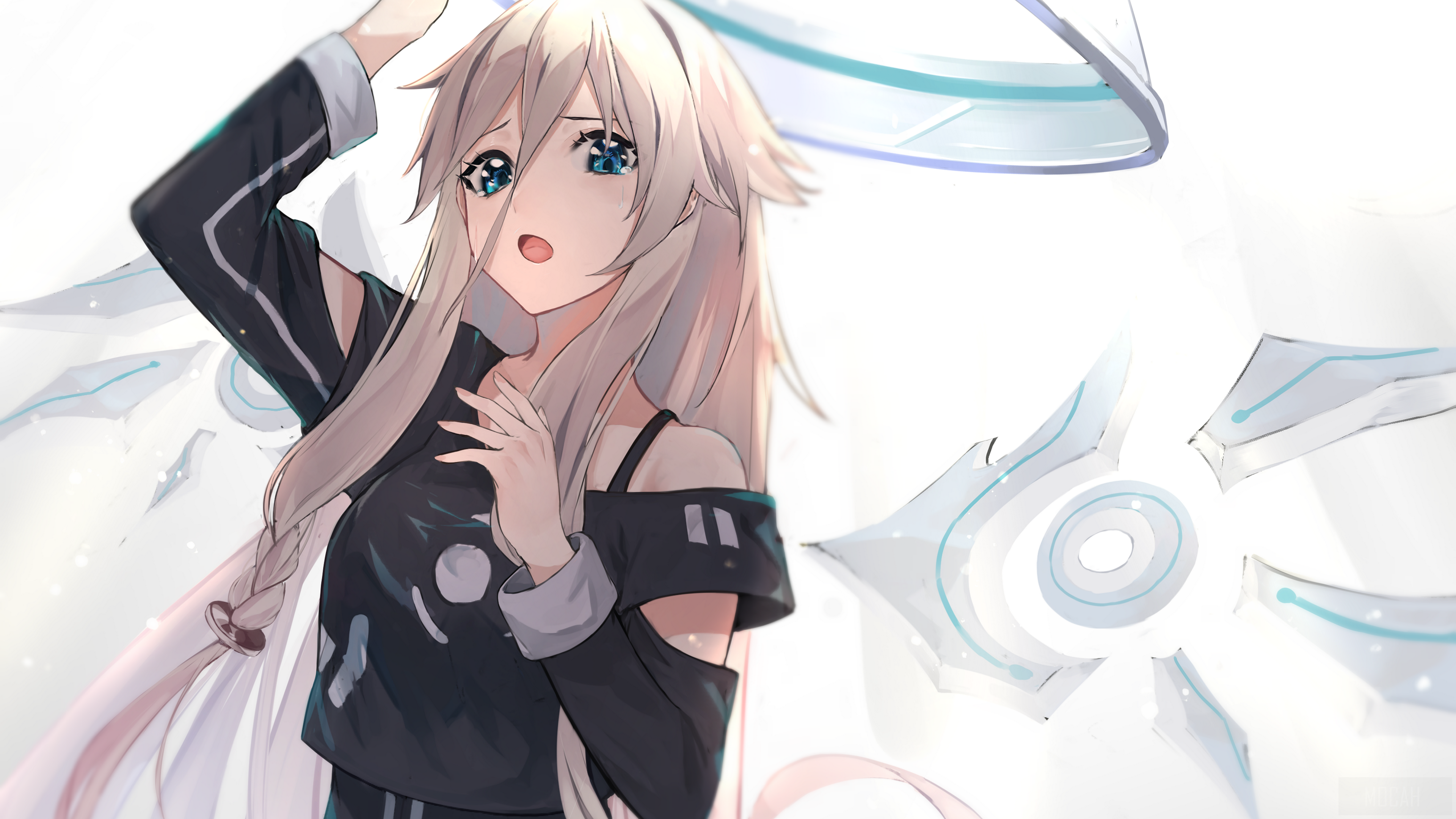 IA Vocaloid Blonde Girl Blue Eyes 4K HD Wallpaper