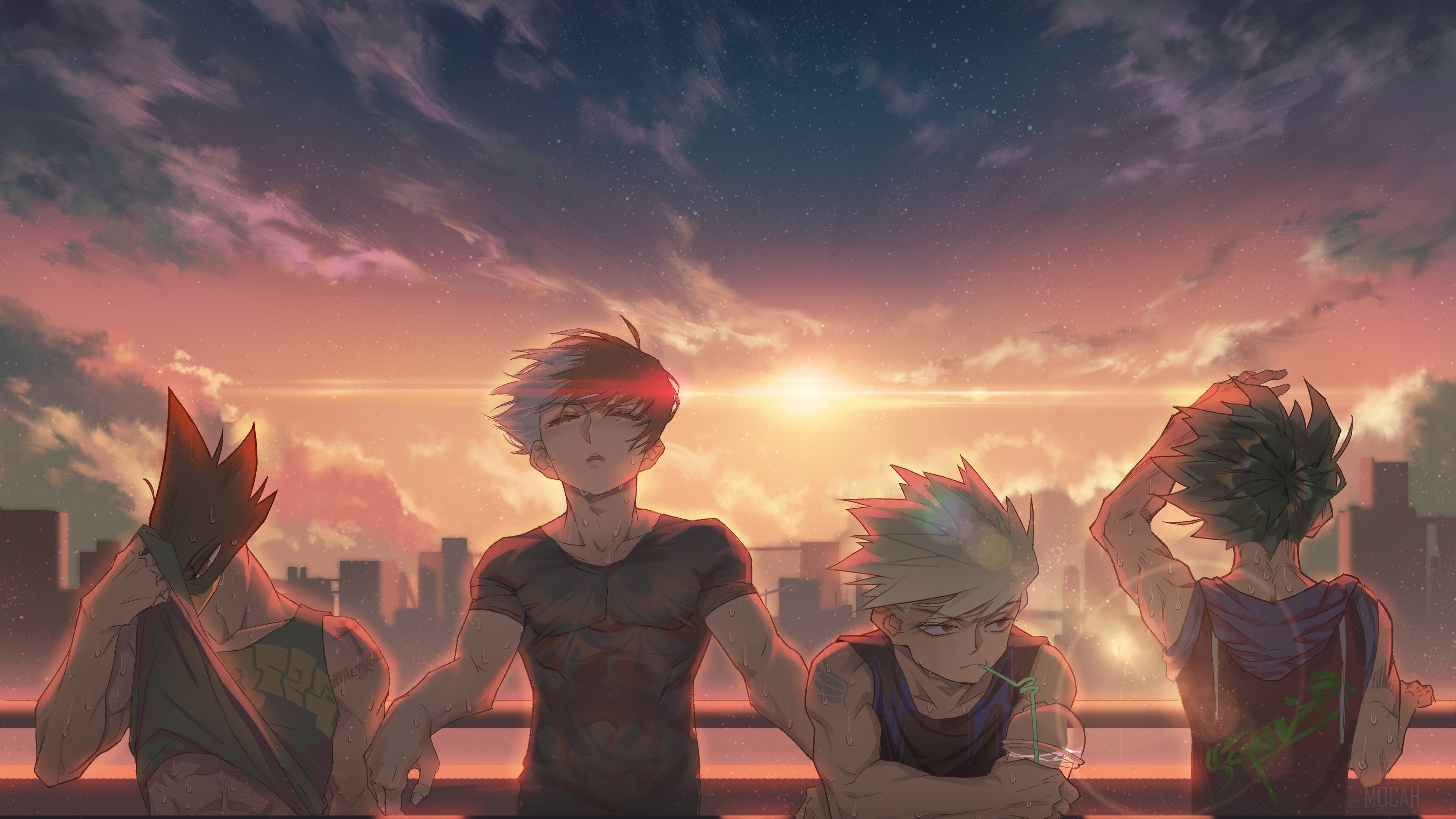 My Hero Academia Characters at Sunset 4K HD Wallpaper