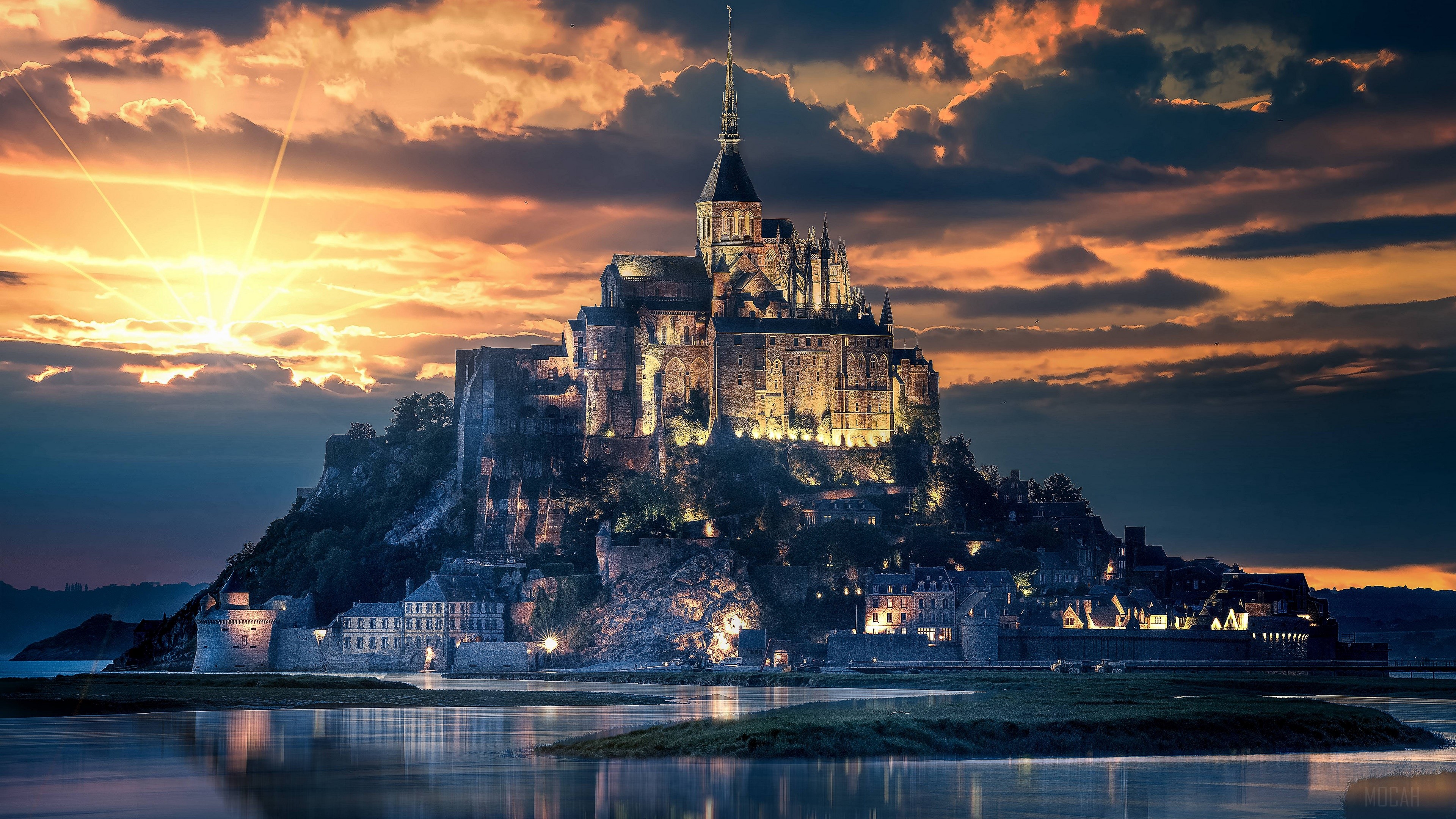 Mont Saint-Michel Abbey in France 4K HD Wallpaper