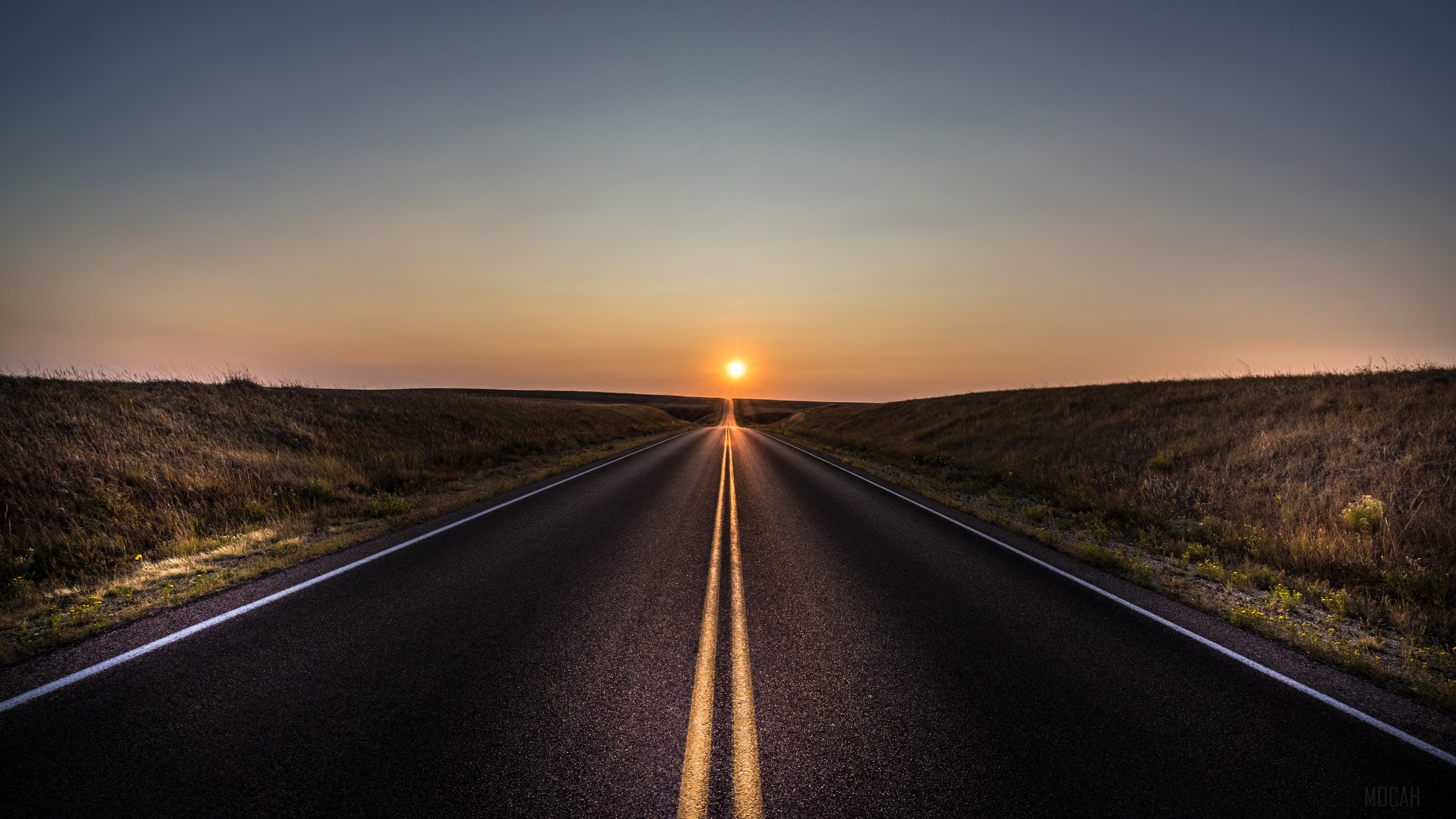 Road at Sunset 4K HD Wallpaper
