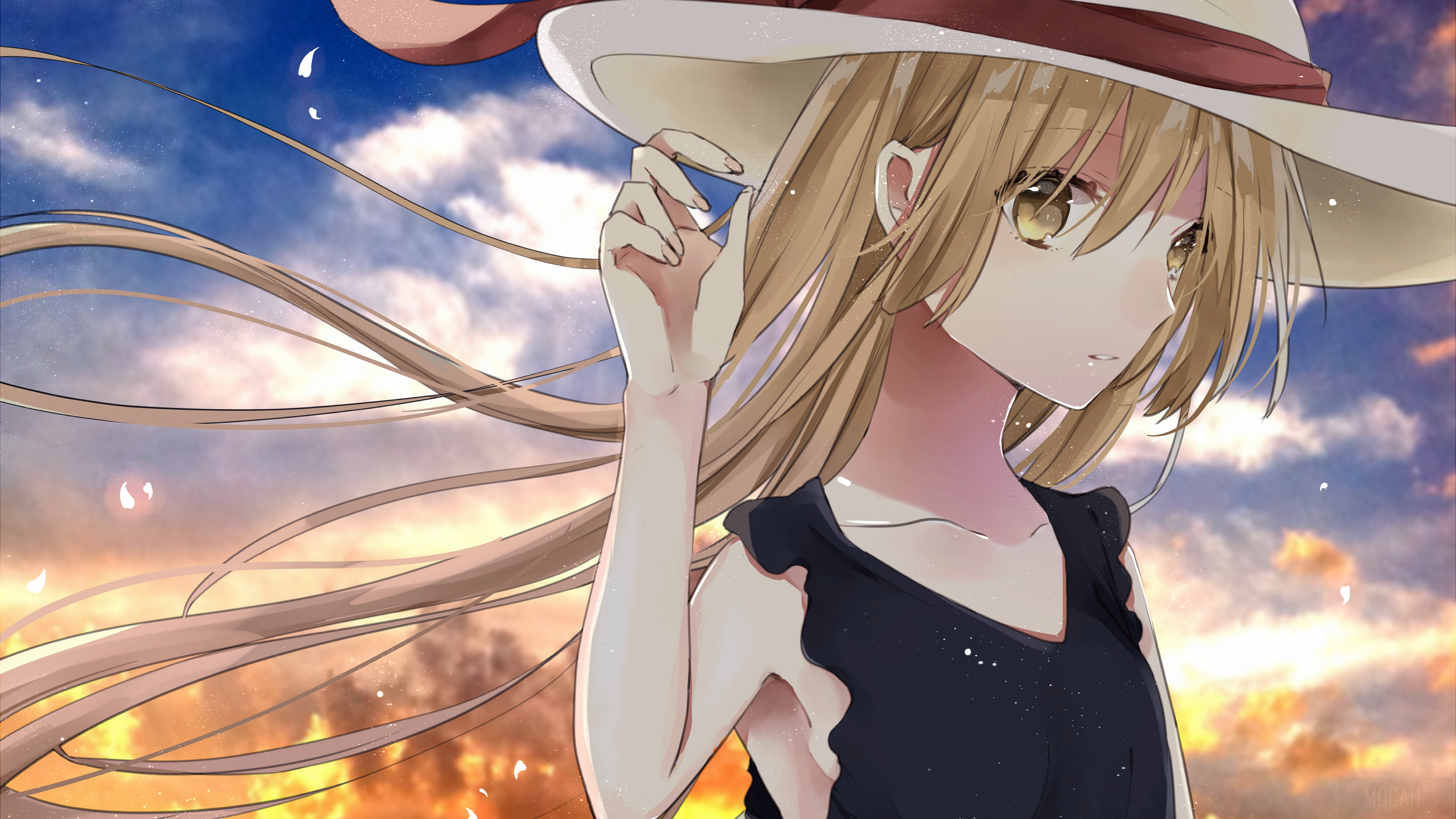 Girl with Blonde Hair Wearing a Hat HD Wallpaper