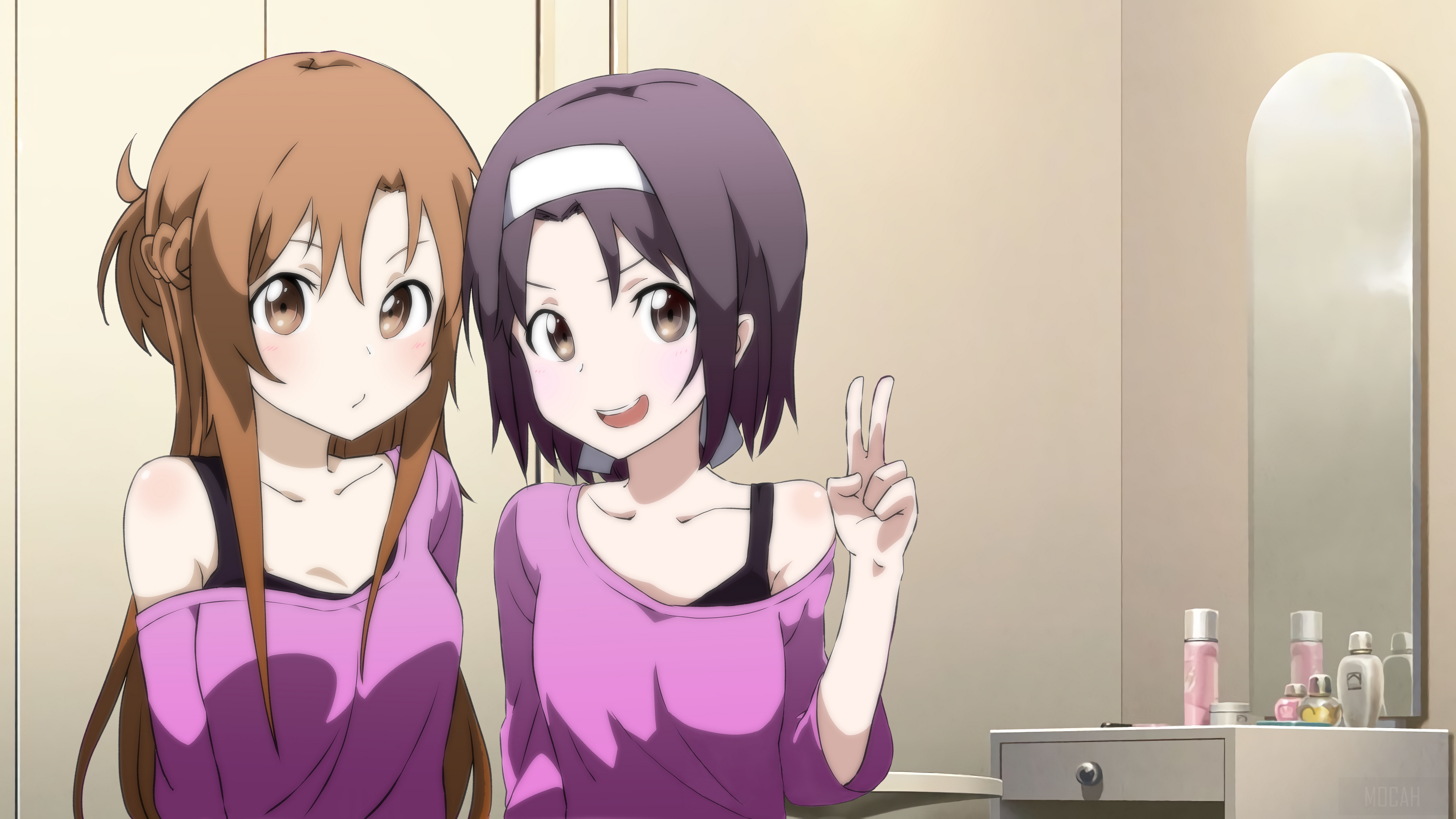 Asuna Yuuki and Yuuki Konno from Sword Art Online 4K HD Wallpaper