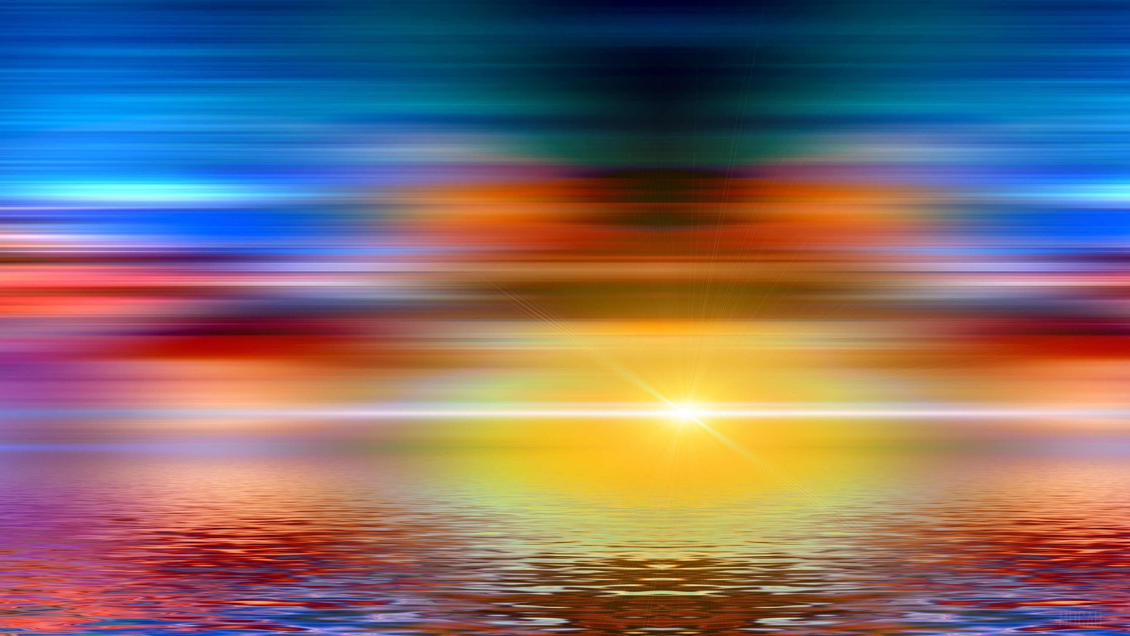 Abstract Sunset Over Water 4K HD Wallpaper