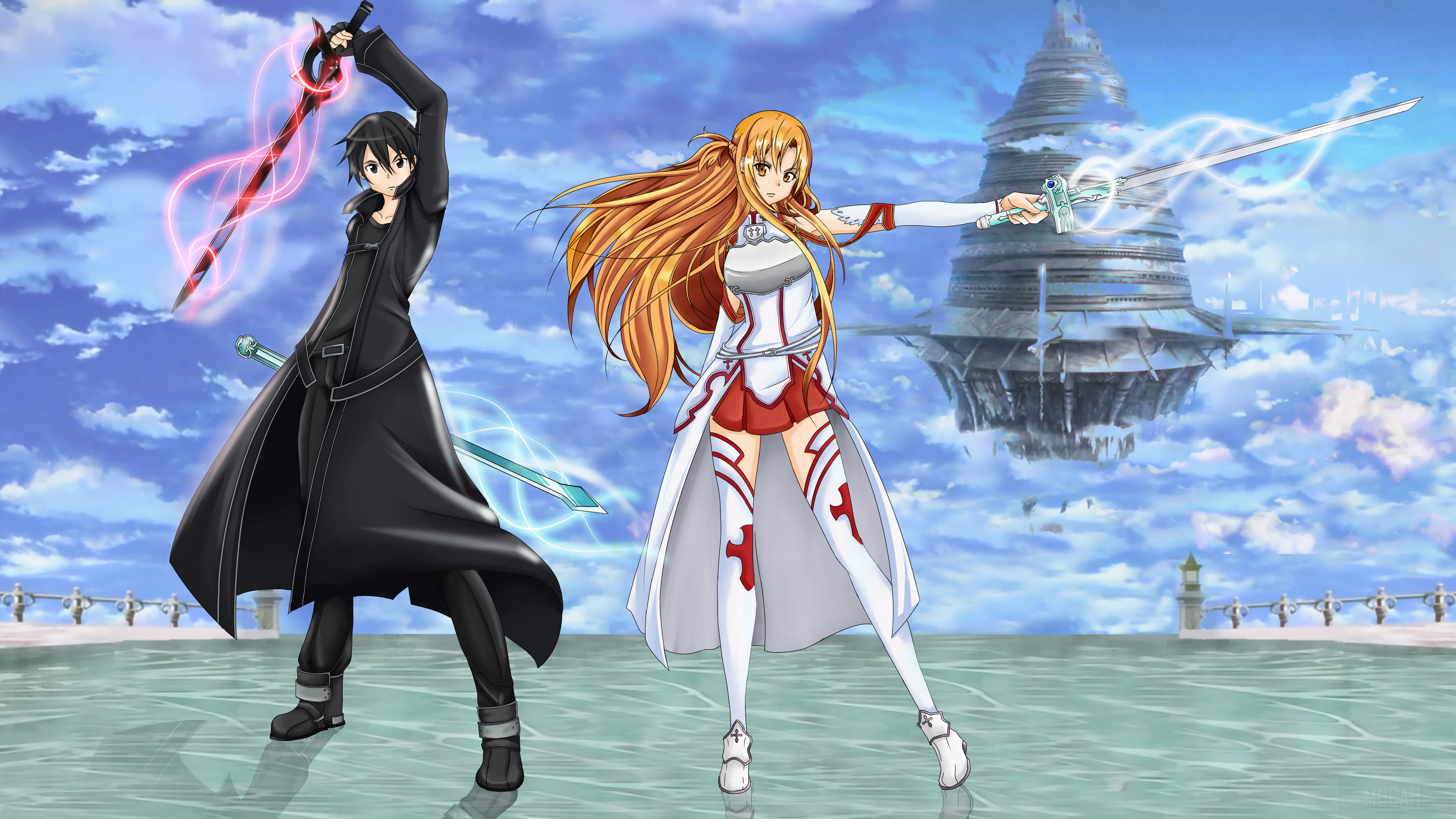 Kirito and Asuna from Sword Art Online 4K HD Wallpaper