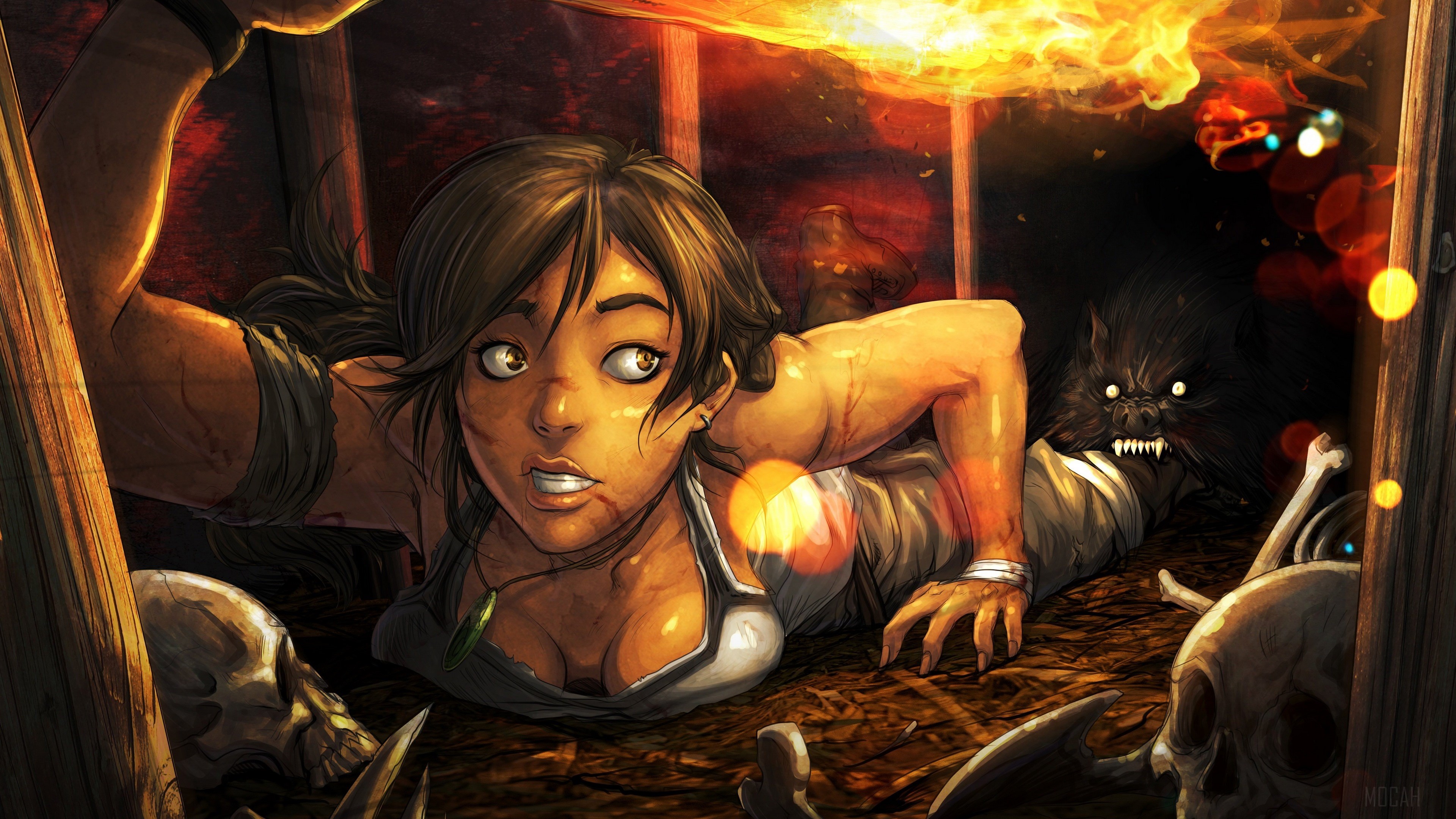 Lara Croft Adventurous Escape 4K HD Wallpaper