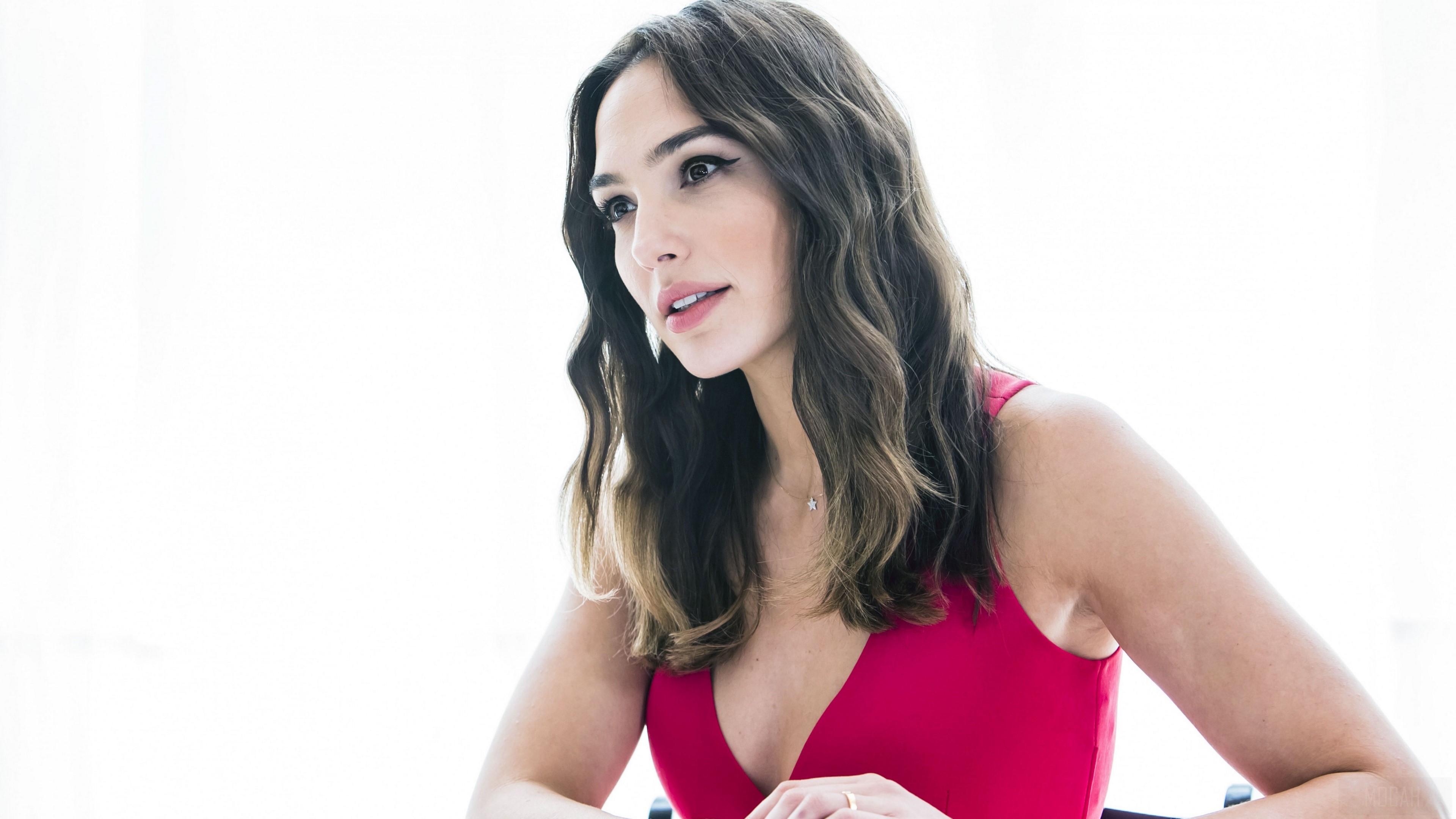 Gal Gadot in a red dress HD Wallpaper