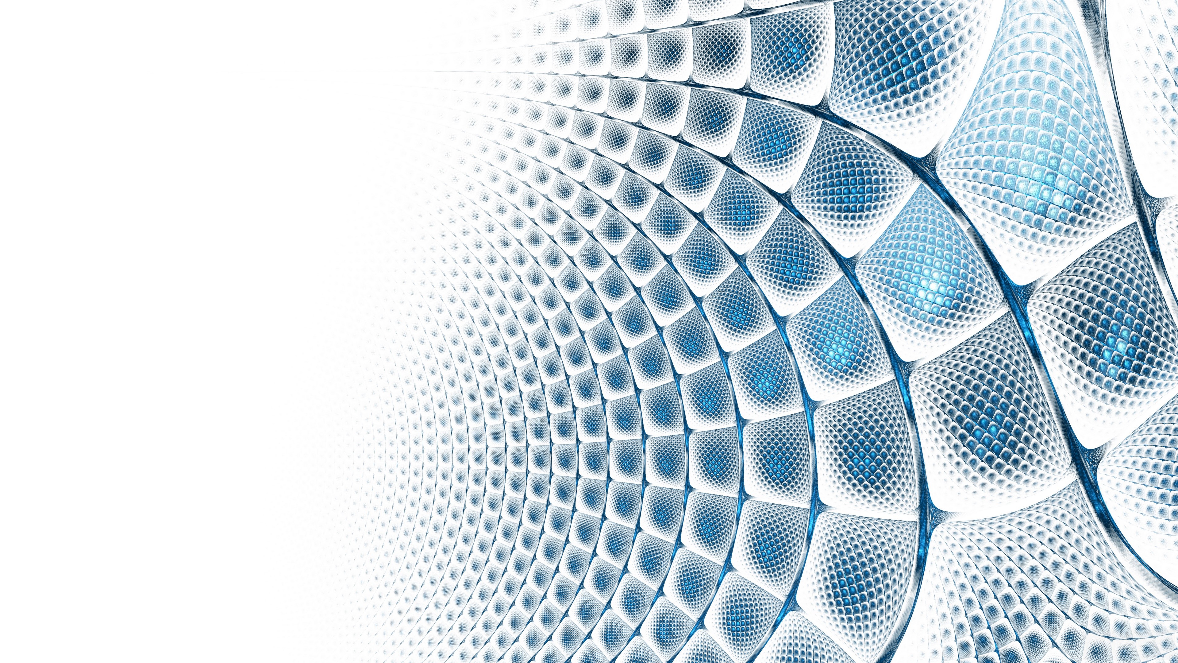 Abstract fractal pattern with blue spheres HD Wallpaper