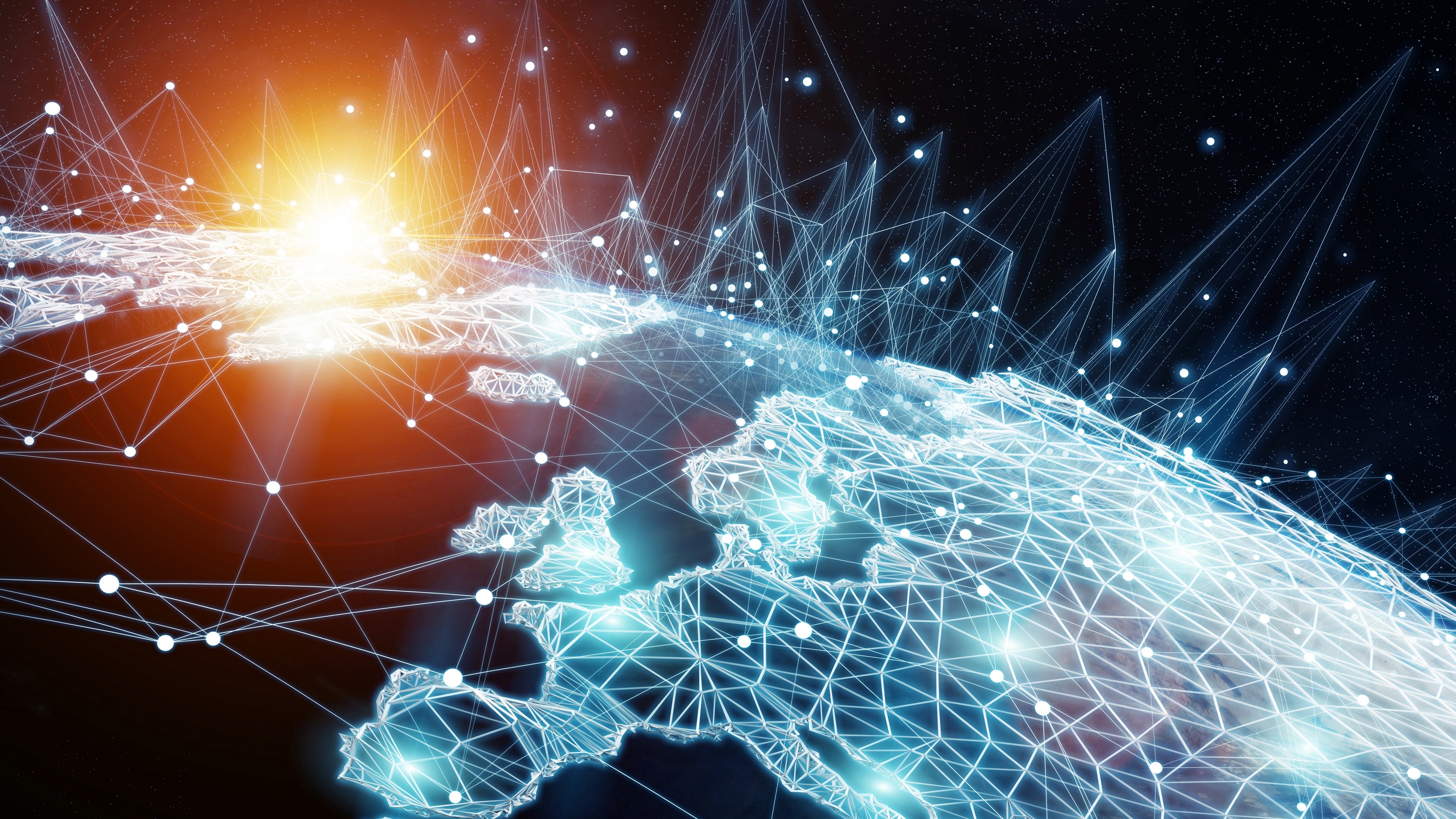 Global Network Connections 4K HD Wallpaper